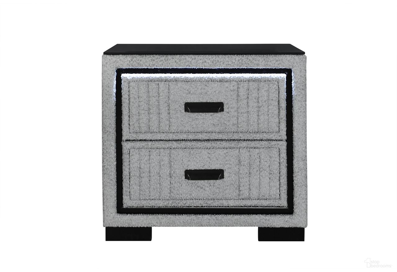The appearance of Isabella Nightstand with LED In Grey designed by Global Furniture USA in the modern / contemporary interior design. This grey piece of furniture  was selected by 1StopBedrooms from Isabella Collection to add a touch of cosiness and style into your home. Sku: ISABELLA-GREY-NS W/ LED. Material: MDF.