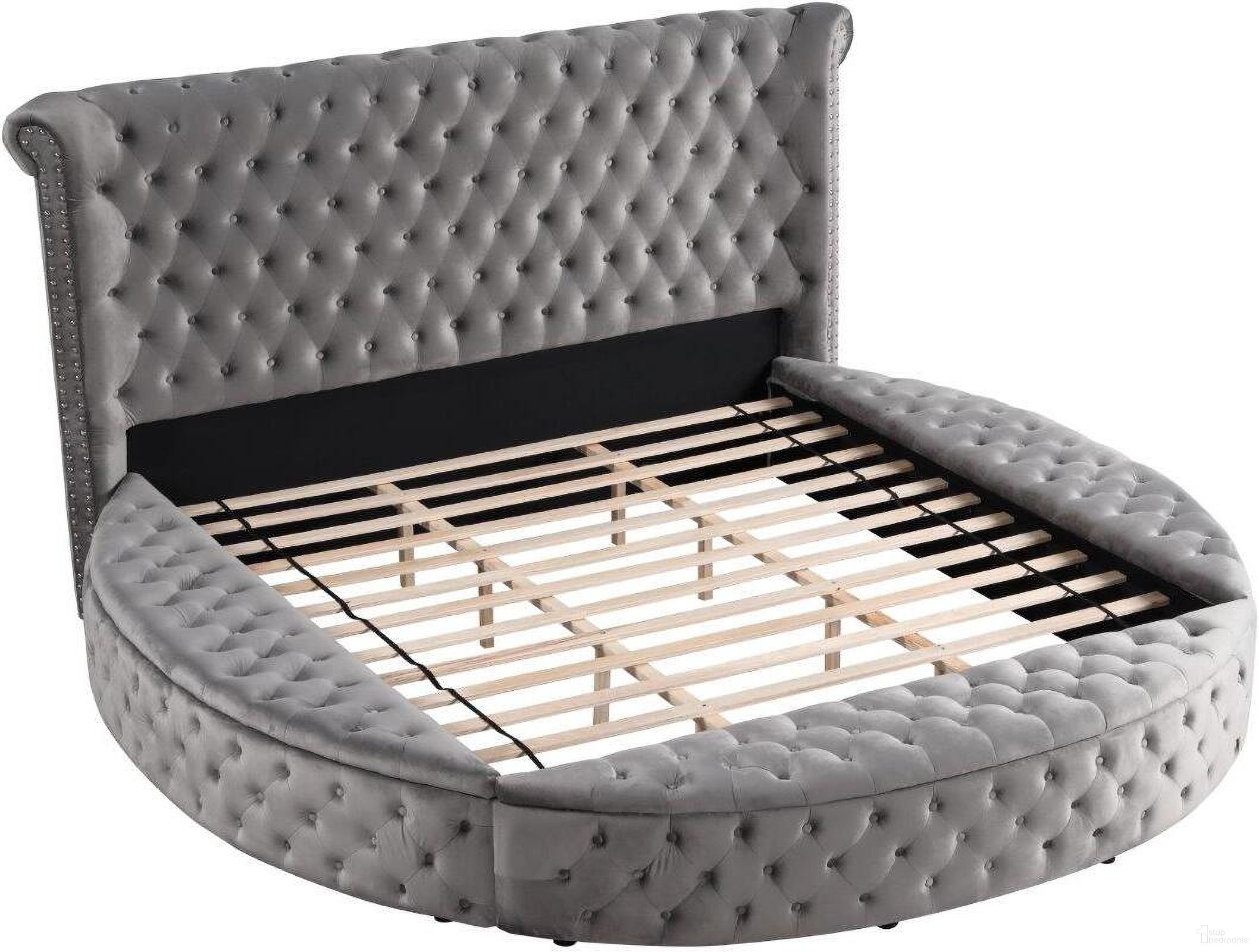 Isabella Tufted Velvet Queen Bed With Storage In Gray by Best Master ...