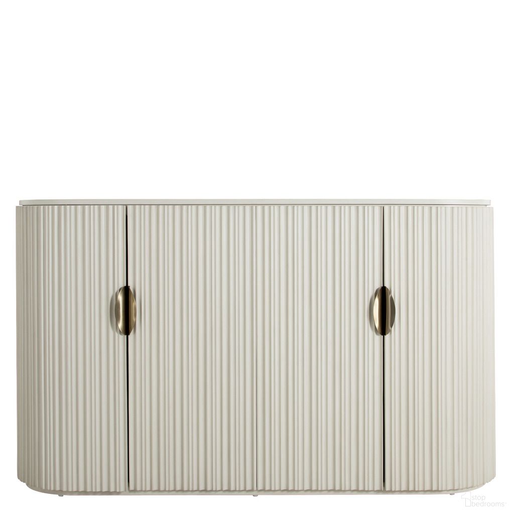 The appearance of Isadora Sideboard In Brushed Brass and Sesame White designed by Gabby in the transitional interior design. This brushed brass/sesame white piece of furniture was selected by 1StopBedrooms from Isadora Collection to add a touch of cosiness and style into your home. Sku: SCH-175531. Material: Wood.