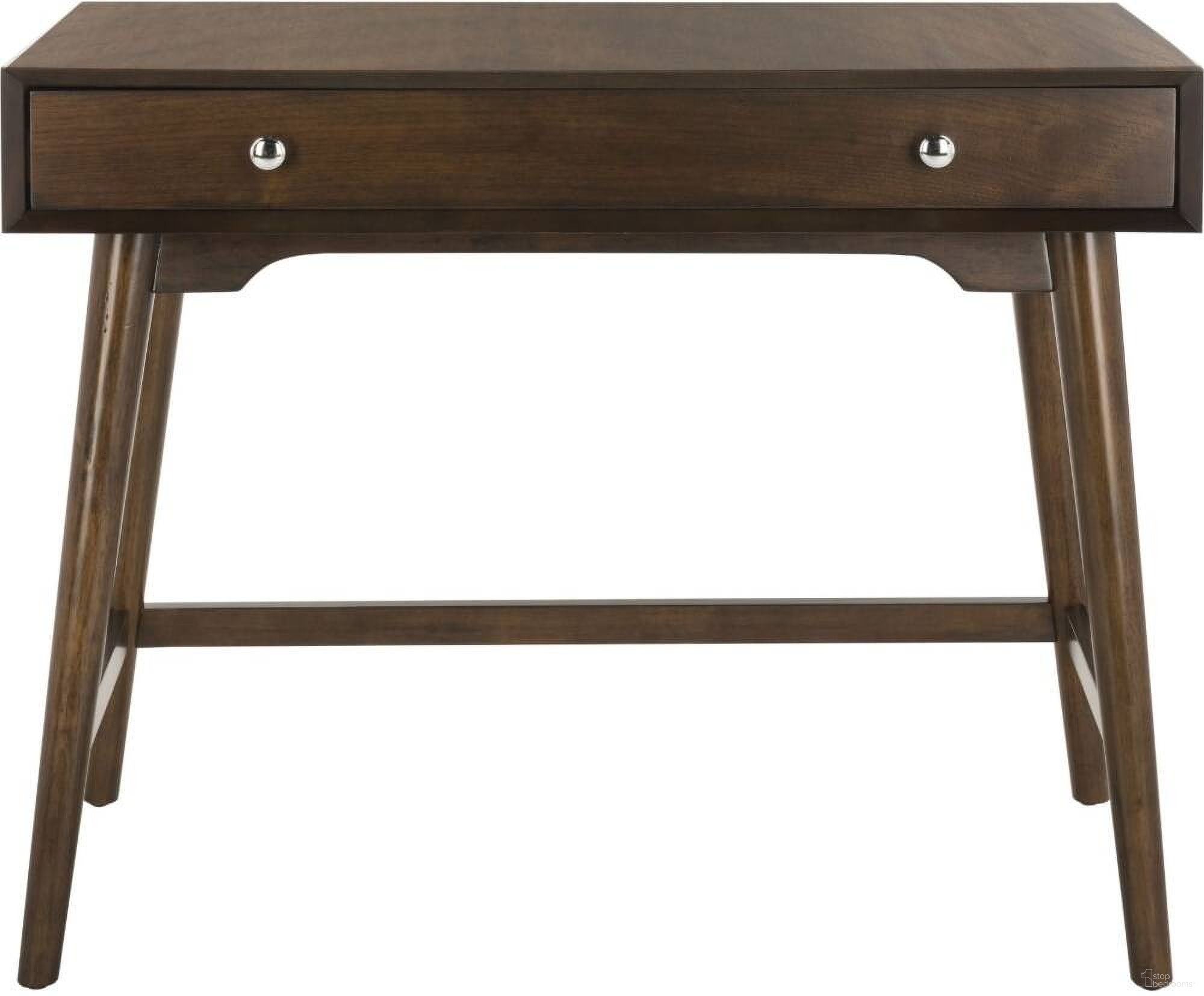 The appearance of Isadora Walnut Desk designed by Safavieh in the modern / contemporary interior design. This walnut piece of furniture was selected by 1StopBedrooms from Isadora Collection to add a touch of cosiness and style into your home. Sku: FOX6293C. Material: Metal.
