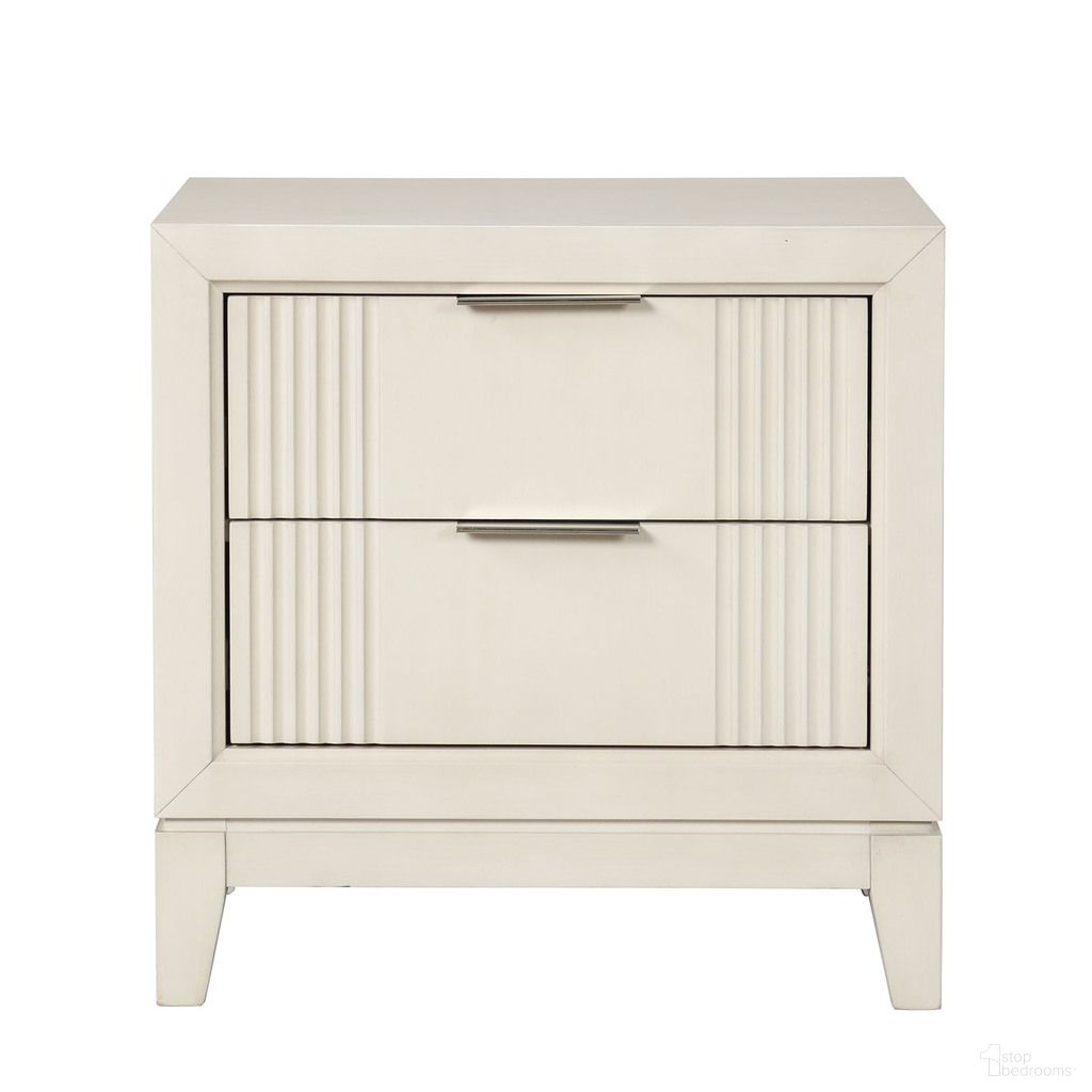 The appearance of Isadore Nightstand In Antique White designed by Furniture of America in the transitional interior design. This antique white piece of furniture was selected by 1StopBedrooms from Isadore Collection to add a touch of cosiness and style into your home. Sku: FM7700WH-N. Material: Solid Wood.
