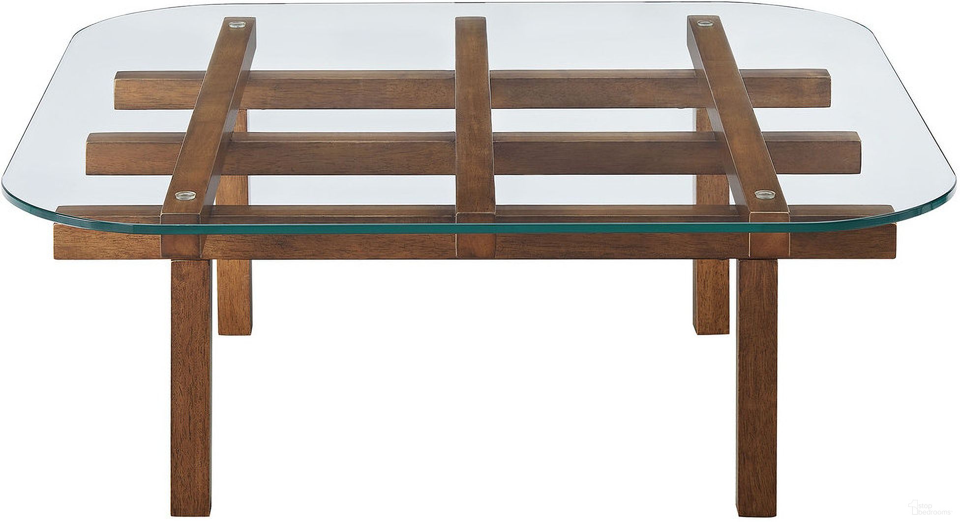 The appearance of Isby 35 Inch Tempered Glass Coffee Table In Walnut designed by Modway in the transitional interior design. This walnut piece of furniture  was selected by 1StopBedrooms from Isby Collection to add a touch of cosiness and style into your home. Sku: EEI-7468-WAL-BASE;EEI-7468-WAL-TOP. Material: Tempered Glass.