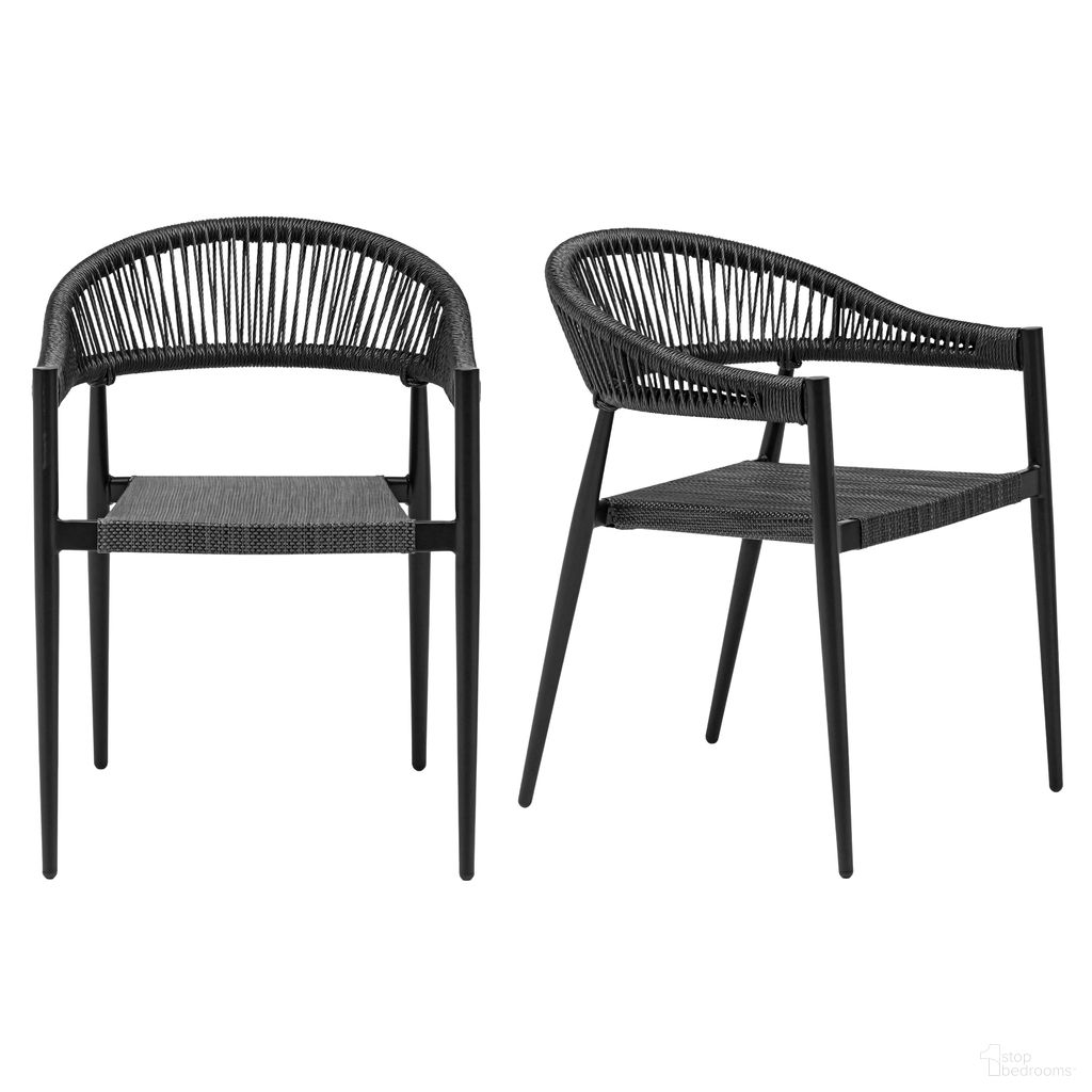 The appearance of Iselin Stackable Outdoor Armchair Set of 2 In Black designed by Euro Style in the modern / contemporary interior design. This black piece of furniture  was selected by 1StopBedrooms from Iselin Collection to add a touch of cosiness and style into your home. Sku: 90614-BLK. Material: Polyethylene.
