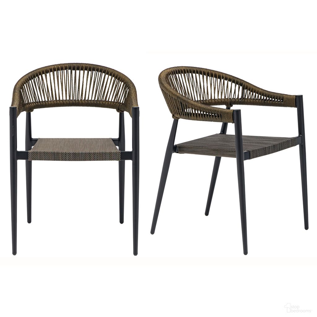 The appearance of Iselin Stackable Outdoor Armchair Set of 2 In Brown and Bronze designed by Euro Style in the modern / contemporary interior design. This brown/bronze piece of furniture  was selected by 1StopBedrooms from Iselin Collection to add a touch of cosiness and style into your home. Sku: 90614-BRN. Material: Mesh.