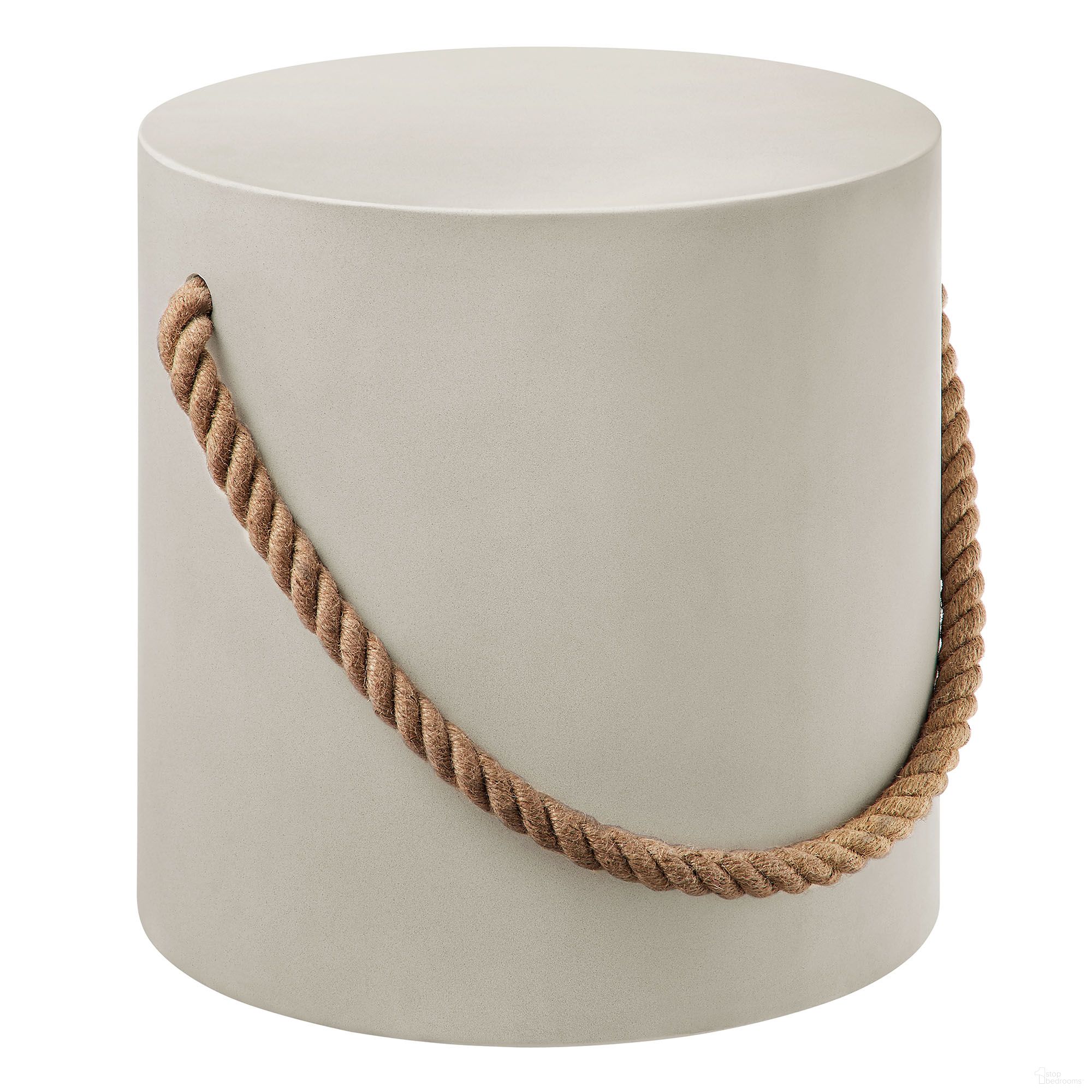 The appearance of Isera Indoor - Outdoor Patio Rope Concrete Side Table Stool In Light Gray designed by Modway in the modern / contemporary interior design. This light gray piece of furniture was selected by 1StopBedrooms from Isera Collection to add a touch of cosiness and style into your home. Sku: EEI-7089-LGR. Material: Concrete.