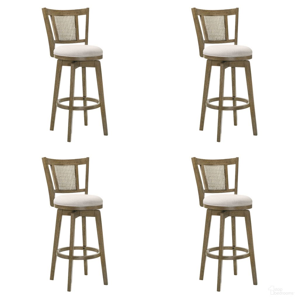 Isla 26 Inch Counter Height Swivel Barstool Set of 4 In Cream and Putty Brown