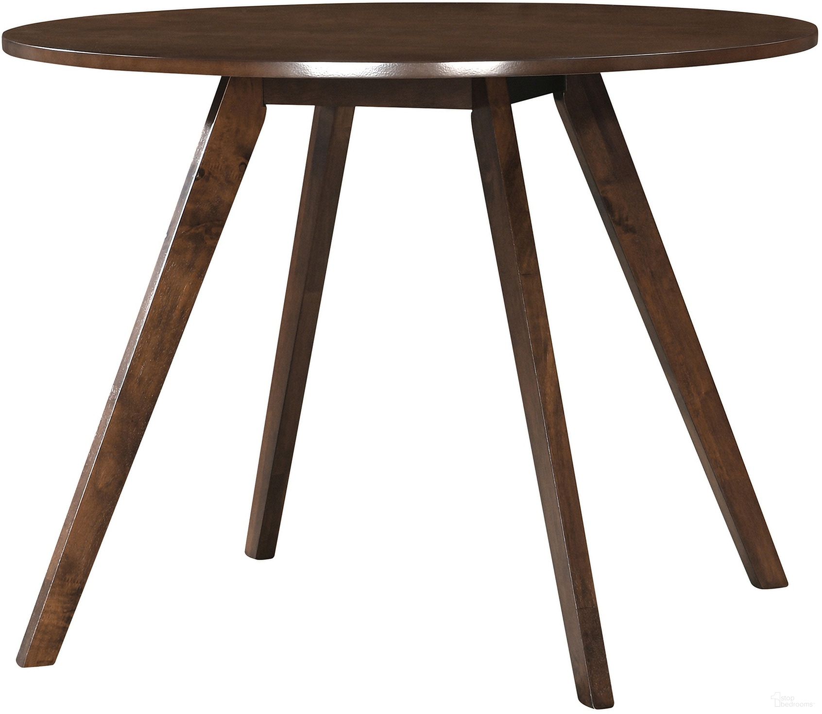 The appearance of Isla 39.5 Inch Round Wood Dining Table In Walnut designed by Aeon in the modern / contemporary interior design. This walnut piece of furniture  was selected by 1StopBedrooms from  to add a touch of cosiness and style into your home. Sku: AE1810-DT2-Walnut. Table Base Style: Legs. Table Top Shape: Round. Material: Wood. Size: 40".