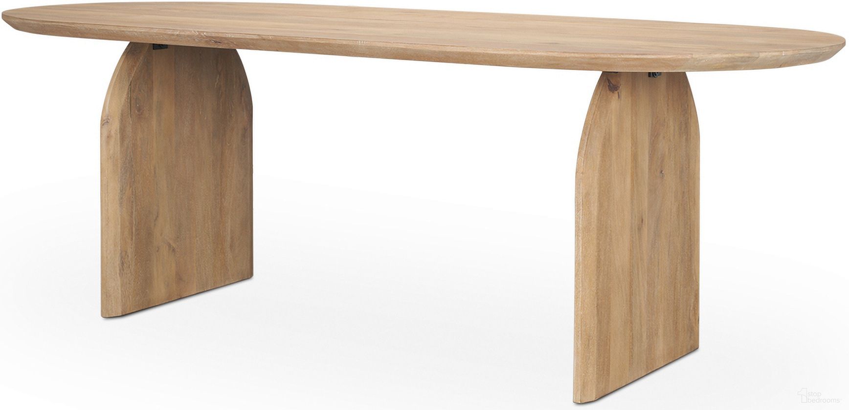 The appearance of Isla Dining Table In Light Brown designed by Mercana in the modern / contemporary interior design. This light brown piece of furniture  was selected by 1StopBedrooms from Isla Collection to add a touch of cosiness and style into your home. Sku: 70560-AB. Table Base Style: Double Pedestal. Material: Wood. Size: 39" x 87".