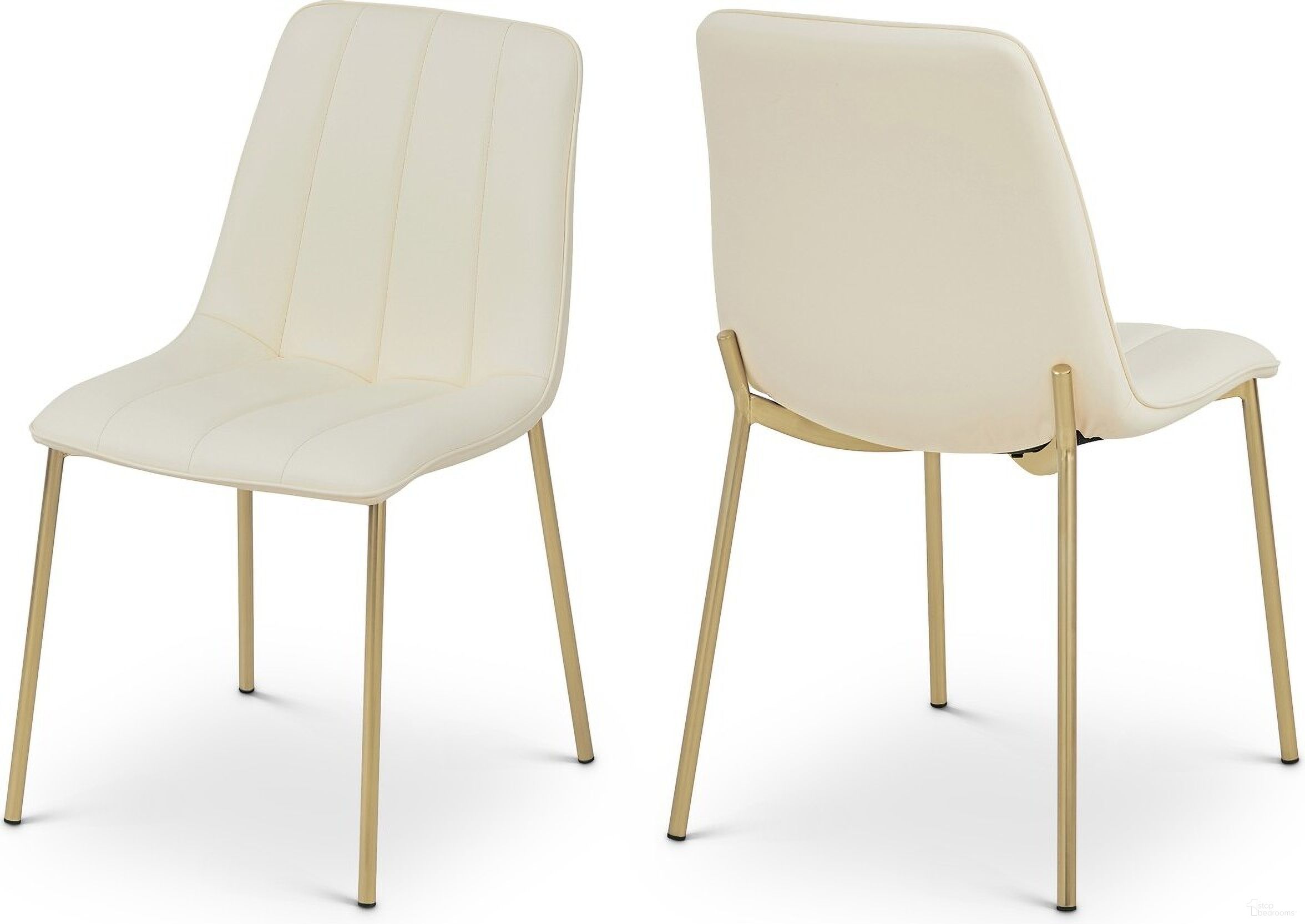 Isla Vegan Leather Dining Chair Set of 2 In Cream