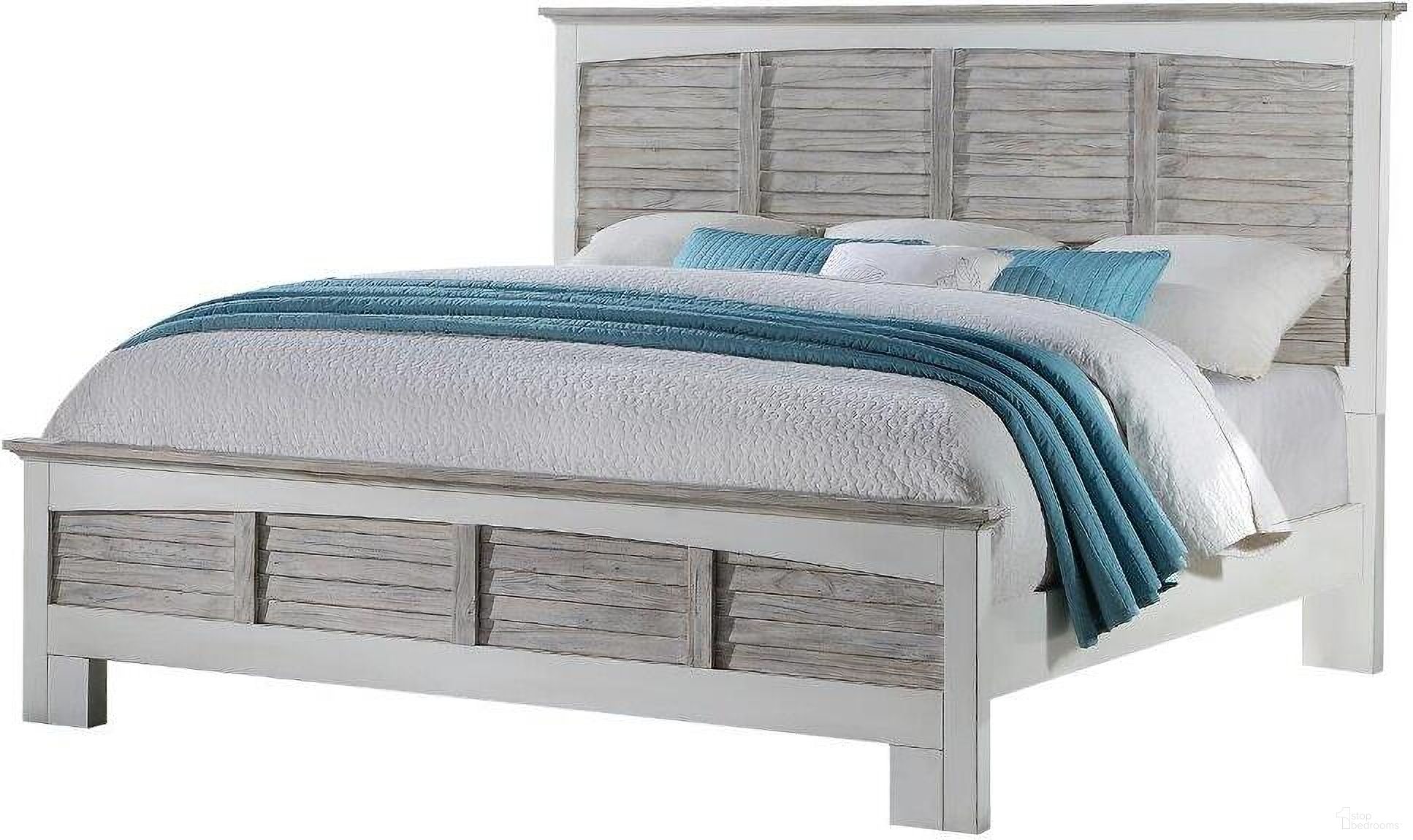 The appearance of Islamorada King Bed In White And Grey designed by Sea Winds Trading in the transitional interior design. This white and grey piece of furniture was selected by 1StopBedrooms from Islamorada Collection to add a touch of cosiness and style into your home. Sku: B233KBED-DAPGREY. Bed Type: Panel Bed. Material: Wood. Bed Size: King.