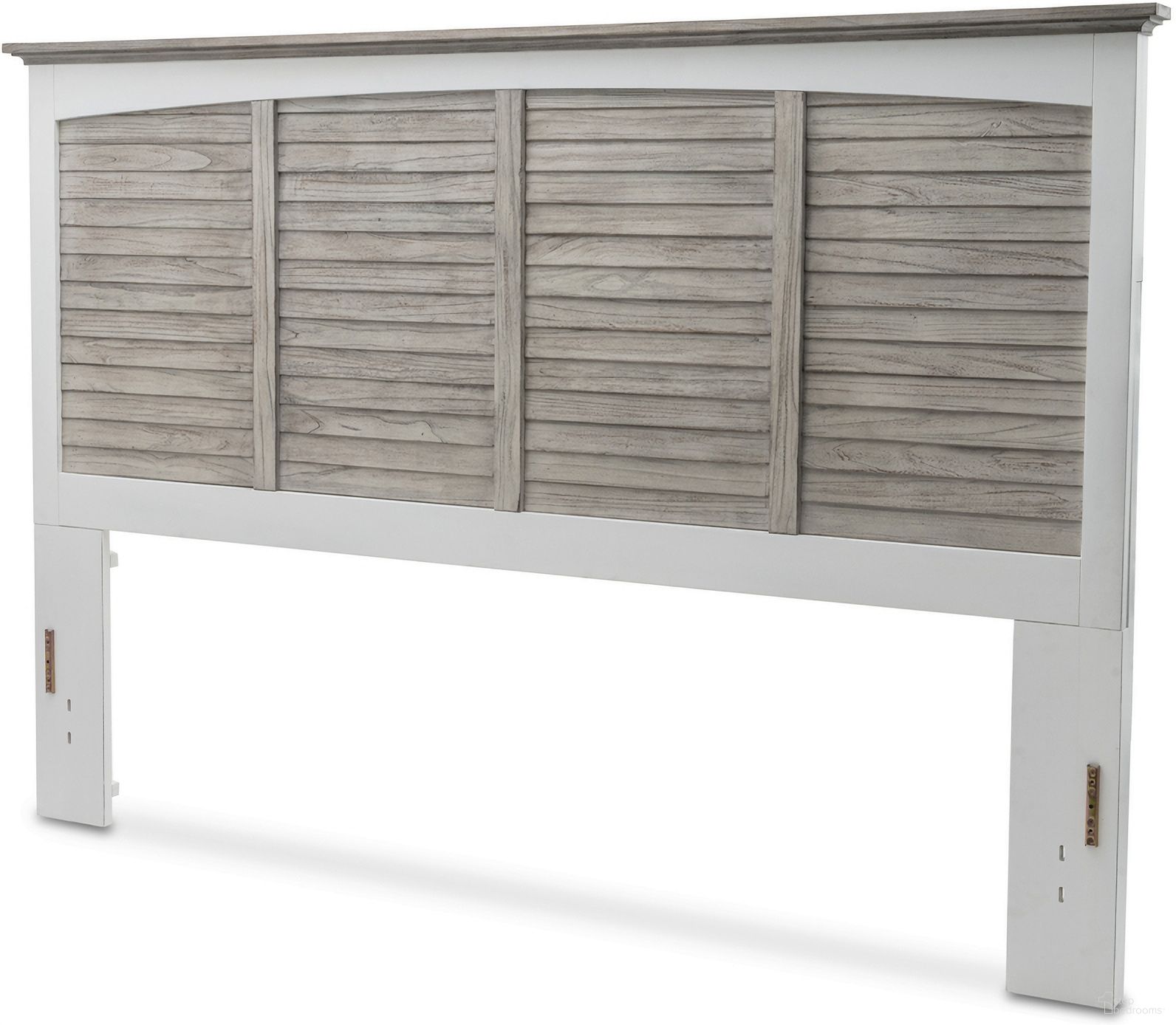 The appearance of Islamorada King Headboard In Grey and White designed by Sea Winds Trading in the transitional interior design. This grey/white piece of furniture was selected by 1StopBedrooms from Islamorada Collection to add a touch of cosiness and style into your home. Sku: B23341-DAPGREY. Material: Wood. Bed Size: King.