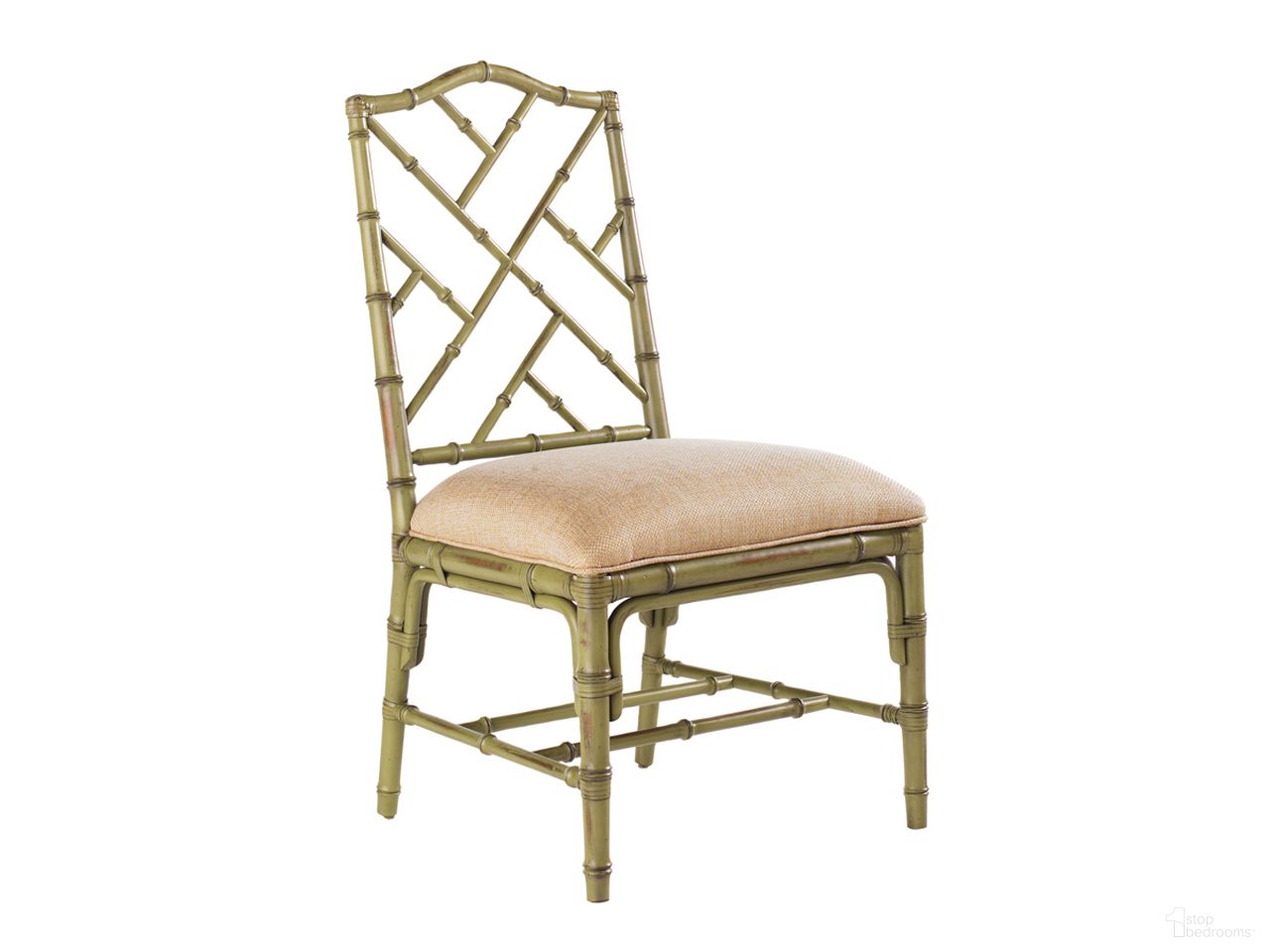 The appearance of Island Estate Ceylon Side Chair In Cilantro designed by Tommy Bahama in the traditional interior design. This cilantro piece of furniture was selected by 1StopBedrooms from Island Estate Collection to add a touch of cosiness and style into your home. Sku: 533-882-447311. Material: Rattan. Chair Type: Side Chair.