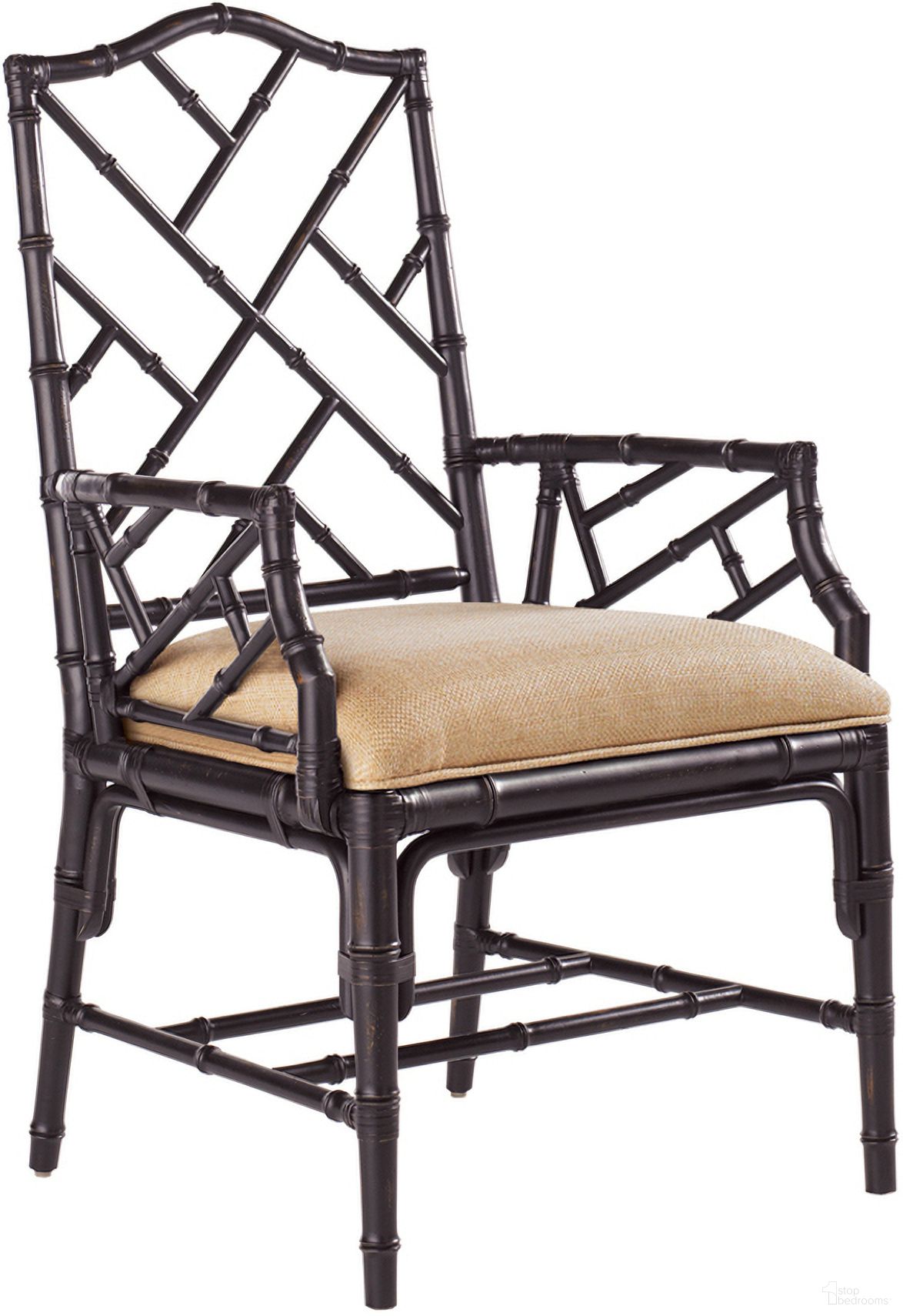 The appearance of Island Estate Ceylon Arm Chair In Noche designed by Tommy Bahama in the traditional interior design. This noche piece of furniture was selected by 1StopBedrooms from Island Estate Collection to add a touch of cosiness and style into your home. Sku: 532-883-447311. Material: Rattan. Chair Type: Arm Chair.