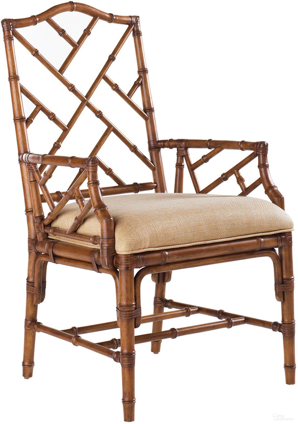 The appearance of Island Estate Ceylon Arm Chair In Plantation designed by Tommy Bahama in the traditional interior design. This plantation piece of furniture was selected by 1StopBedrooms from Island Estate Collection to add a touch of cosiness and style into your home. Sku: 531-883-01. Material: Rattan. Chair Type: Arm Chair.
