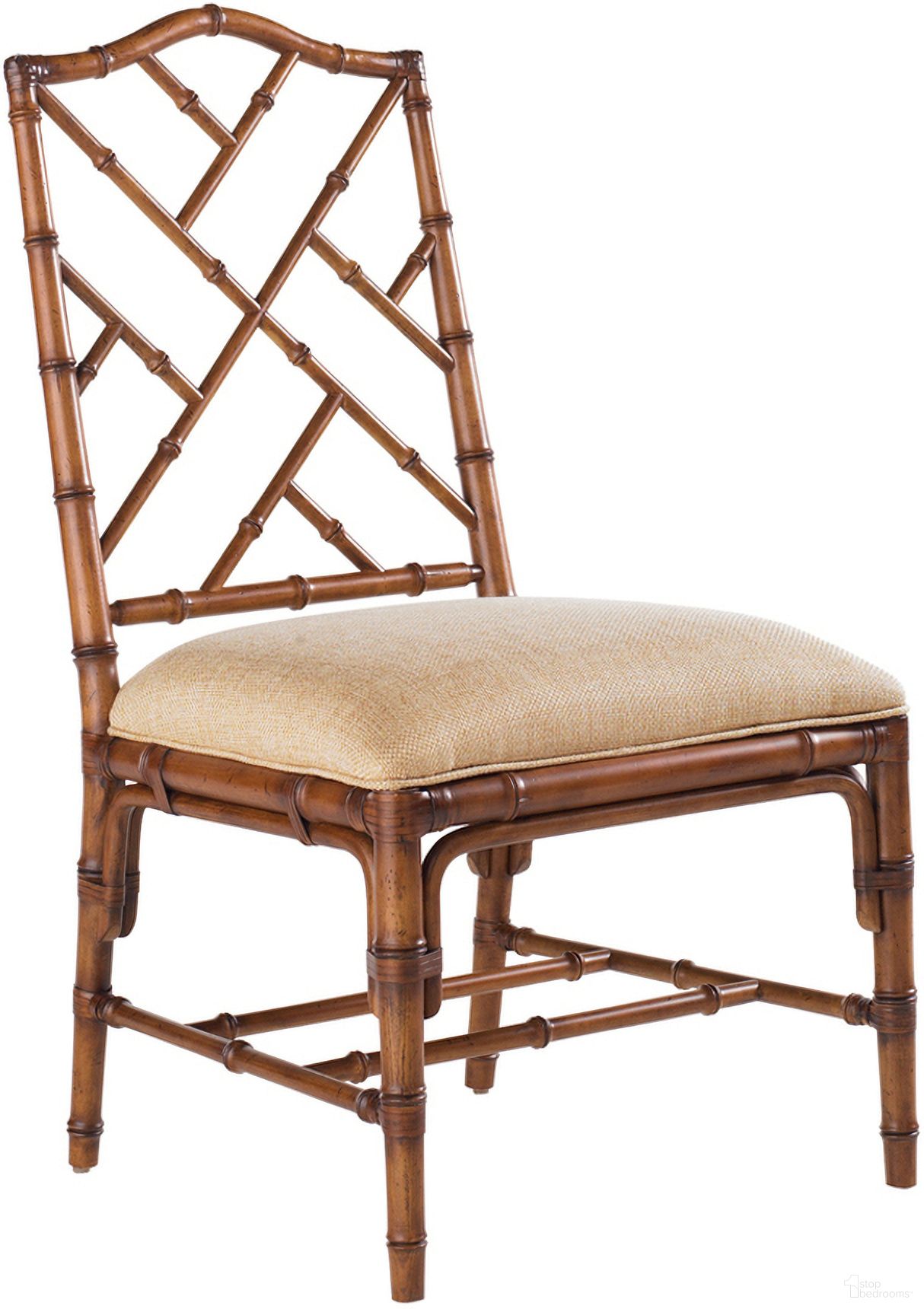 The appearance of Island Estate Ceylon Side Chair In Plantation designed by Tommy Bahama in the traditional interior design. This plantation piece of furniture  was selected by 1StopBedrooms from Island Estate Collection to add a touch of cosiness and style into your home. Sku: 531-882-01. Material: Rattan. Chair Type: Side Chair.