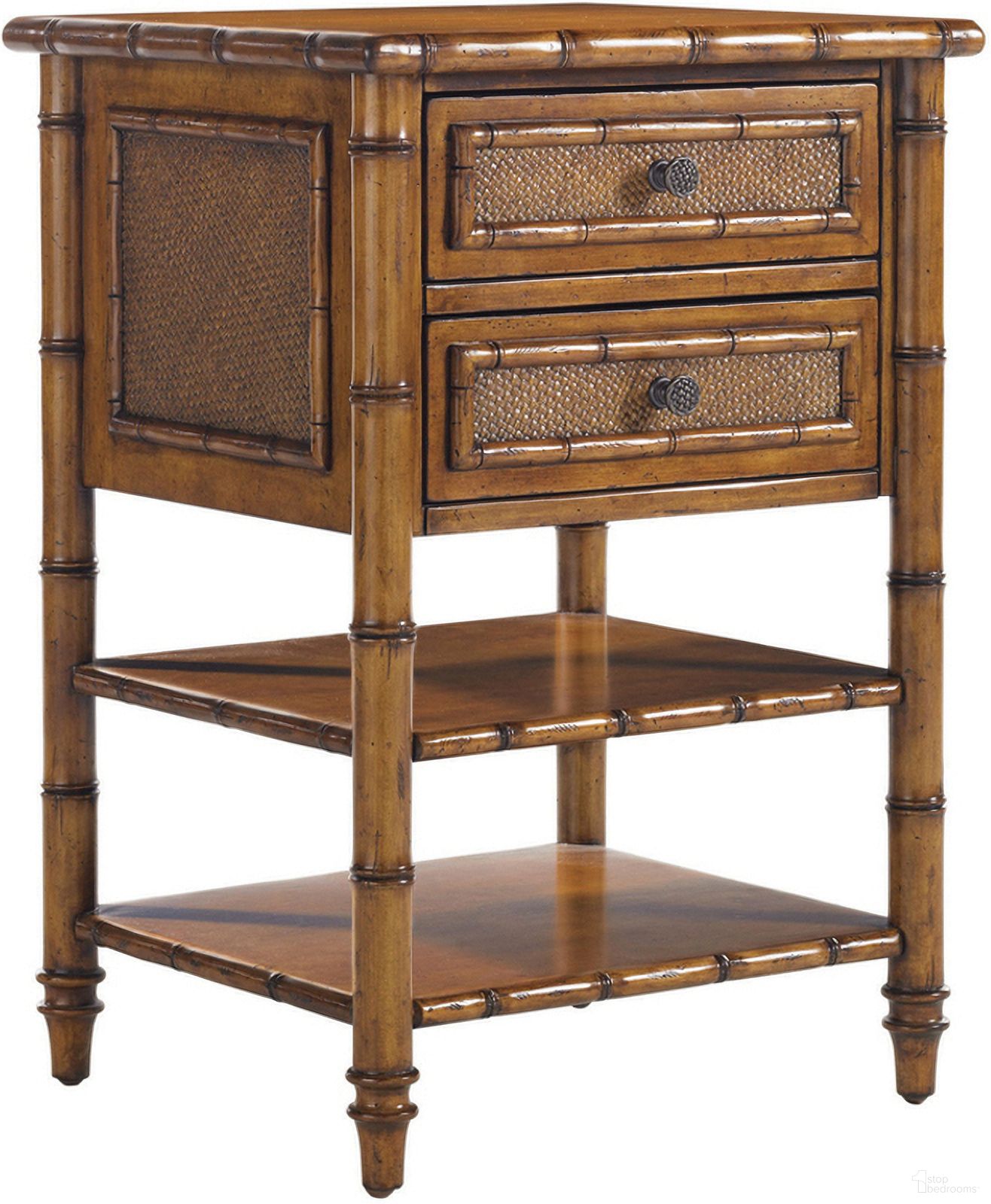 The appearance of Island Estate Ginger Island Bedside Chest In Plantation designed by Tommy Bahama in the traditional interior design. This plantation piece of furniture was selected by 1StopBedrooms from Island Estate Collection to add a touch of cosiness and style into your home. Sku: 531-622. Material: Rattan.