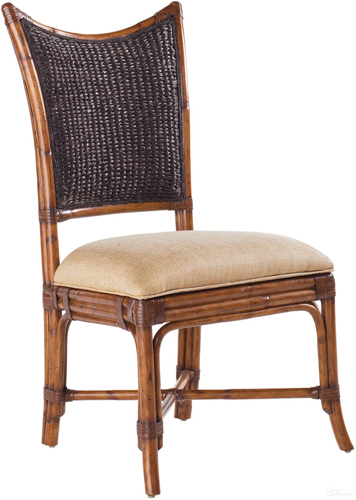 The appearance of Island Estate Mangrove Side Chair In Plantation designed by Tommy Bahama in the traditional interior design. This plantation piece of furniture was selected by 1StopBedrooms from Island Estate Collection to add a touch of cosiness and style into your home. Sku: 531-880-01. Material: Rattan. Chair Type: Side Chair.