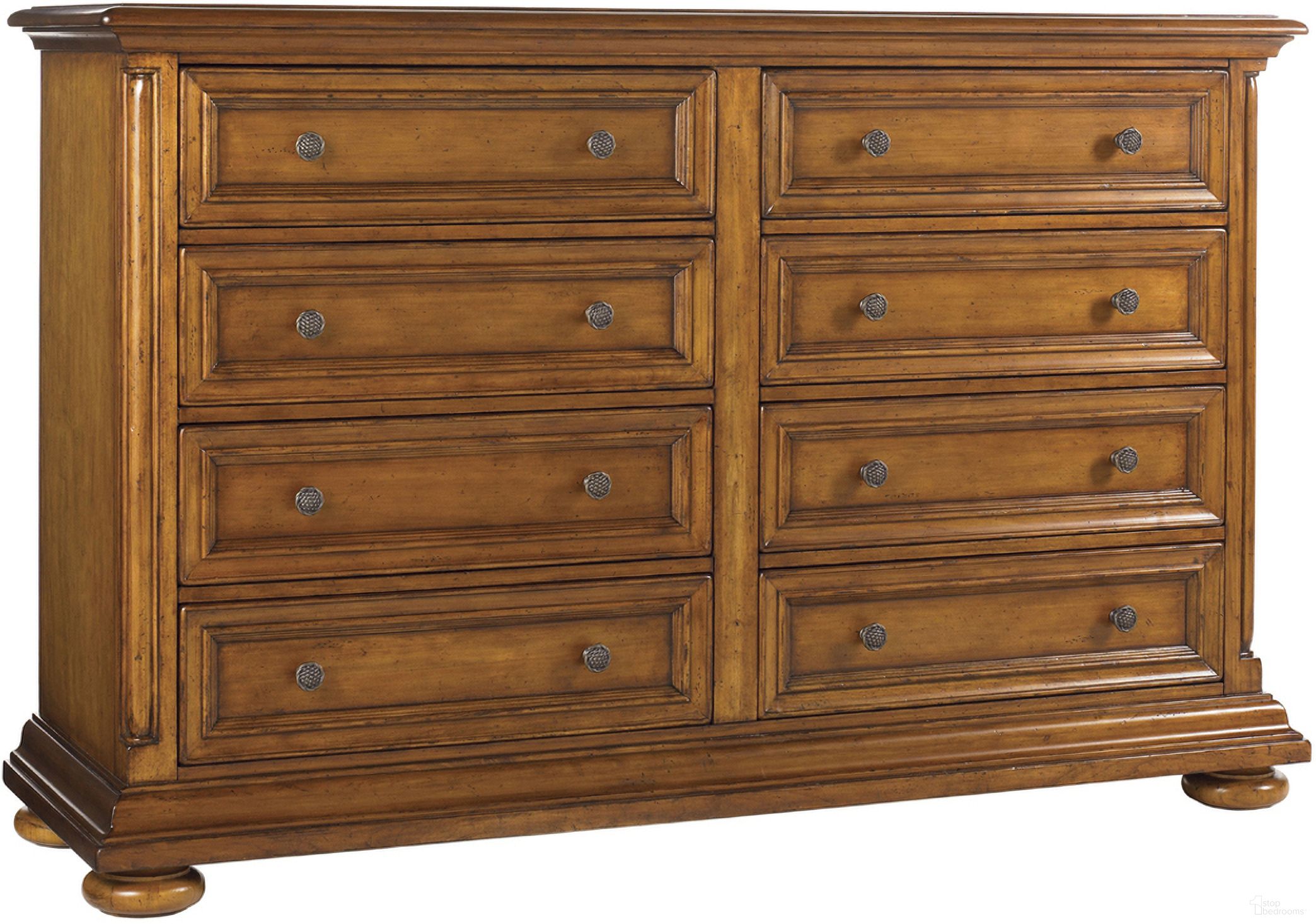 The appearance of Island Estate Martinique Double Dresser In Plantation designed by Tommy Bahama in the traditional interior design. This plantation piece of furniture was selected by 1StopBedrooms from Island Estate Collection to add a touch of cosiness and style into your home. Sku: 531-222. Material: Rattan.