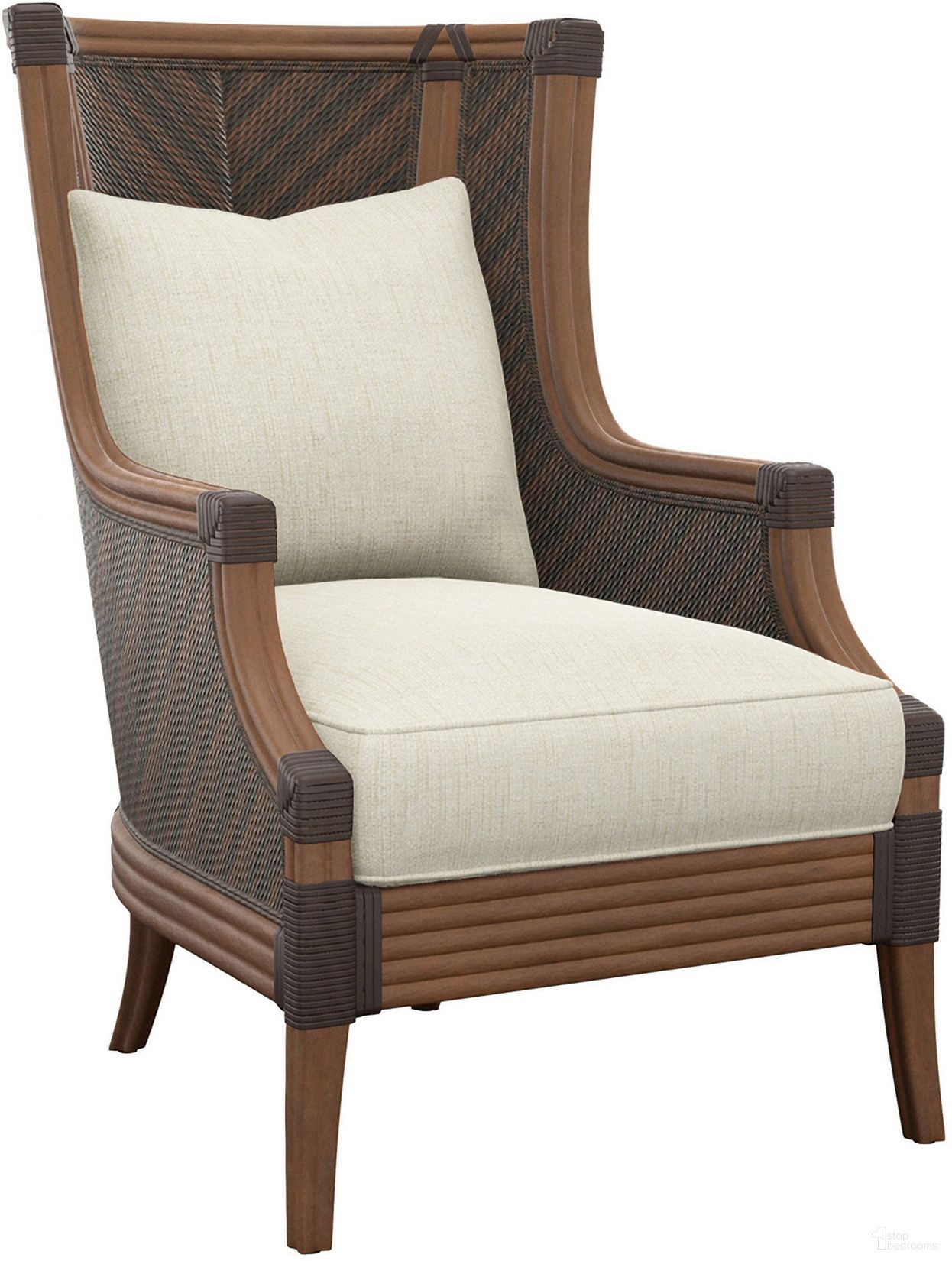 The appearance of Island Estate Rum Beach Chair designed by Tommy Bahama in the bohemian interior design. This beige piece of furniture was selected by 1StopBedrooms from Island Estate Collection to add a touch of cosiness and style into your home. Sku: 1722-11-44.