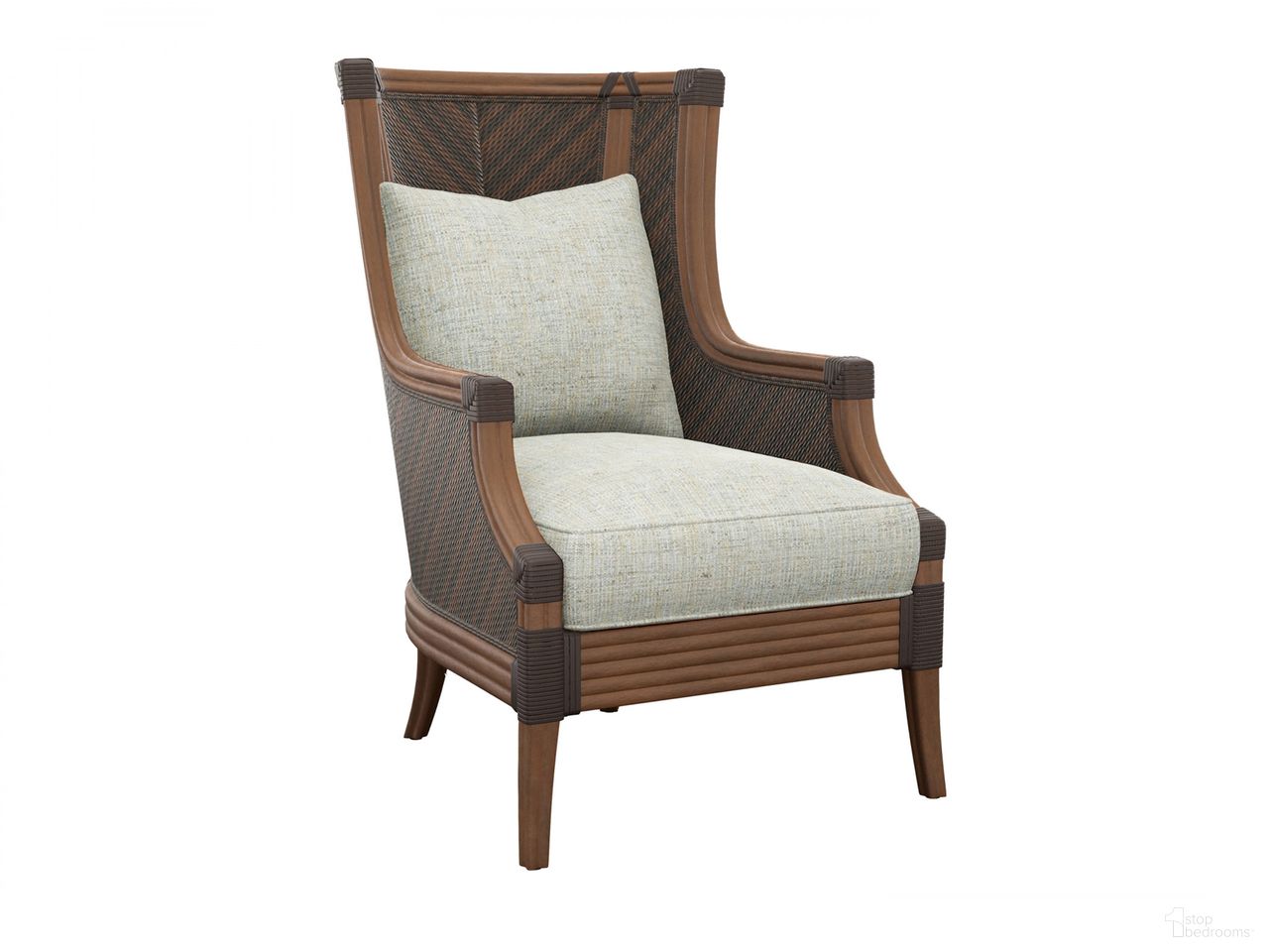 The appearance of Island Estate Rum Beach Chair designed by Tommy Bahama in the bohemian interior design. This aqua blue piece of furniture  was selected by 1StopBedrooms from Island Estate Collection to add a touch of cosiness and style into your home. Sku: 1722-11-45.