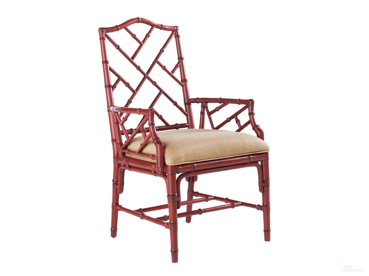 The appearance of Island Estate Ceylon Arm Chair In Sangria designed by Tommy Bahama in the traditional interior design. This sangria piece of furniture was selected by 1StopBedrooms from Island Estate Collection to add a touch of cosiness and style into your home. Sku: 534-883-447311. Material: Rattan. Chair Type: Arm Chair.