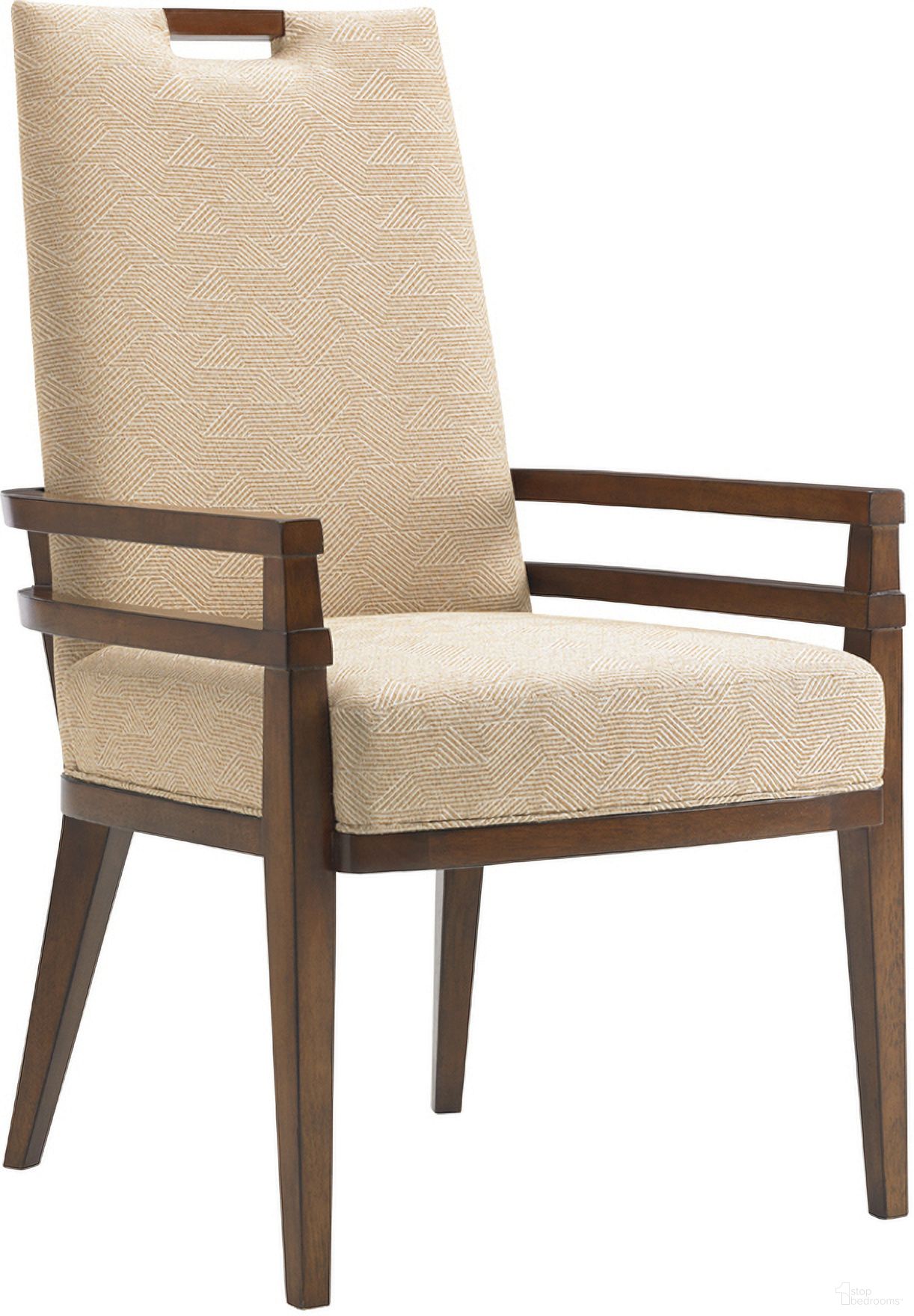 The appearance of Island Fusion Coles Bay Arm Chair In Sebana designed by Tommy Bahama in the transitional interior design. This sebana piece of furniture was selected by 1StopBedrooms from Island Fusion Collection to add a touch of cosiness and style into your home. Sku: 556-885-01. Material: Wood. Chair Type: Arm Chair.