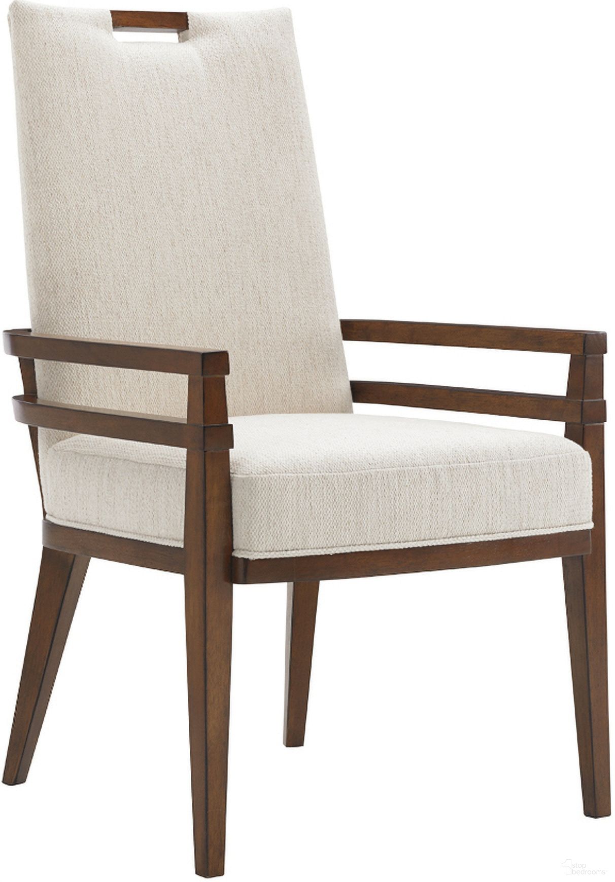 The appearance of Island Fusion Coles Bay Arm Chair In Sebana designed by Tommy Bahama in the transitional interior design. This sebana piece of furniture was selected by 1StopBedrooms from Island Fusion Collection to add a touch of cosiness and style into your home. Sku: 556-885-02. Material: Wood. Chair Type: Arm Chair.