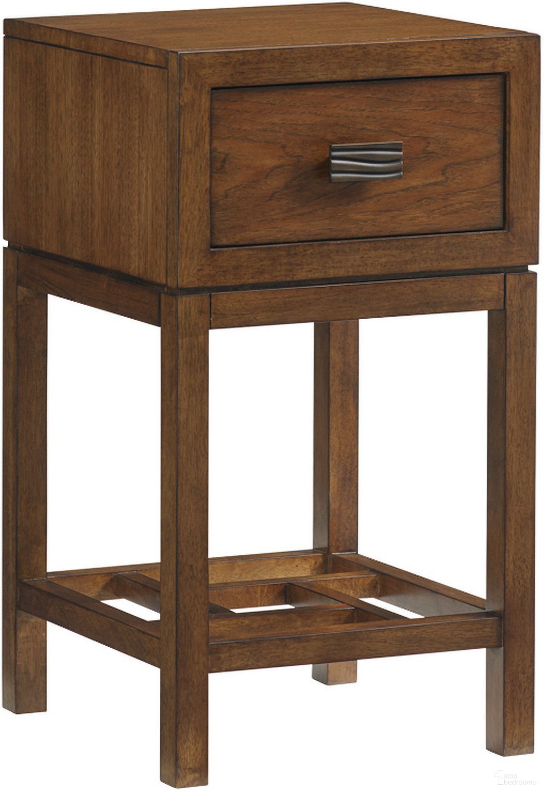 The appearance of Island Fusion Hana Night Table In Sebana designed by Tommy Bahama in the transitional interior design. This sebana piece of furniture was selected by 1StopBedrooms from Island Fusion Collection to add a touch of cosiness and style into your home. Sku: 556-622. Material: Wood.