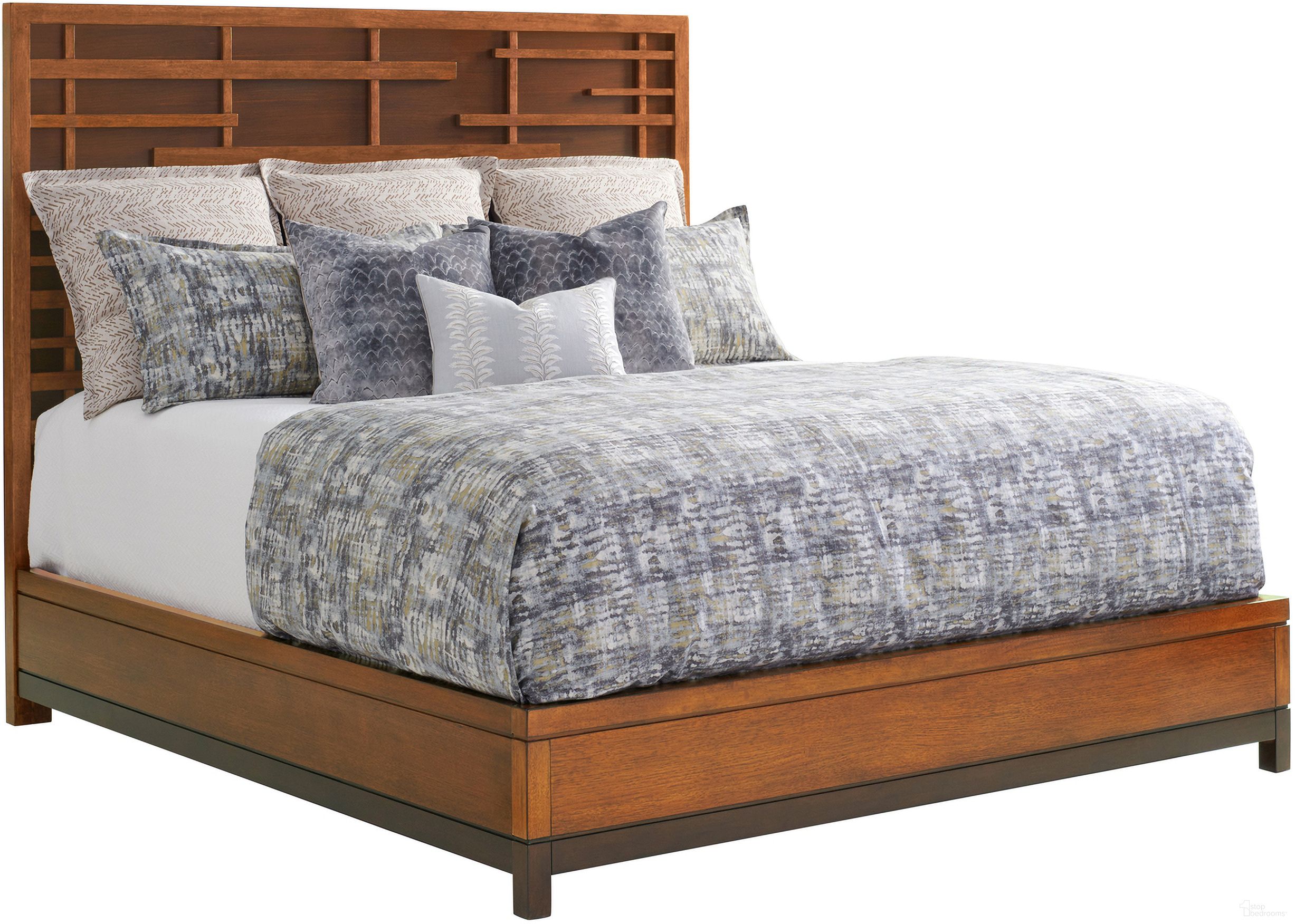 The appearance of Island Fusion Shanghai King Panel Bed In Sebana designed by Tommy Bahama in the transitional interior design. This sebana piece of furniture was selected by 1StopBedrooms from Island Fusion Collection to add a touch of cosiness and style into your home. Sku: 556-144C. Bed Type: Panel Bed. Material: Wood. Bed Size: King.