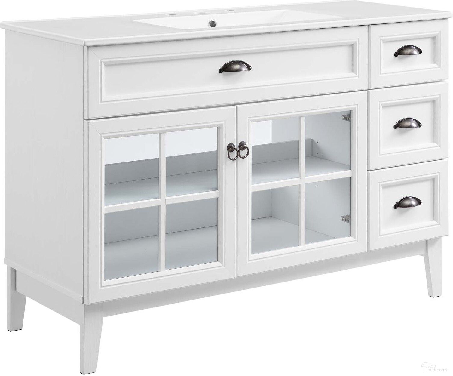 Isle 48 Inch Bathroom Vanity Cabinet EEI-5427-WHI-WHI