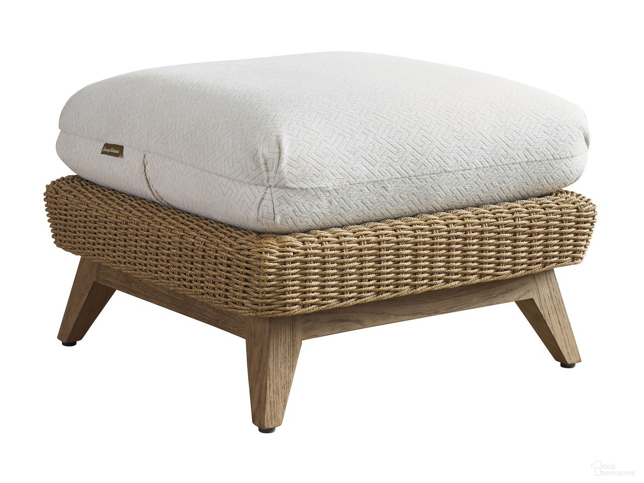 The appearance of Isle Of Palms Ottoman designed by Tommy Bahama in the transitional interior design. This ivory and white piece of furniture  was selected by 1StopBedrooms from Isle Of Palms Collection to add a touch of cosiness and style into your home. Sku: 3380-44-60. Material: Fabric.