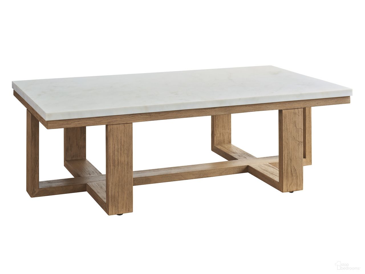 The appearance of Isle Of Palms Rectangular Cocktail Table In White designed by Tommy Bahama in the transitional interior design. This white piece of furniture  was selected by 1StopBedrooms from Isle Of Palms Collection to add a touch of cosiness and style into your home. Sku: 3380-947. Material: Stone.
