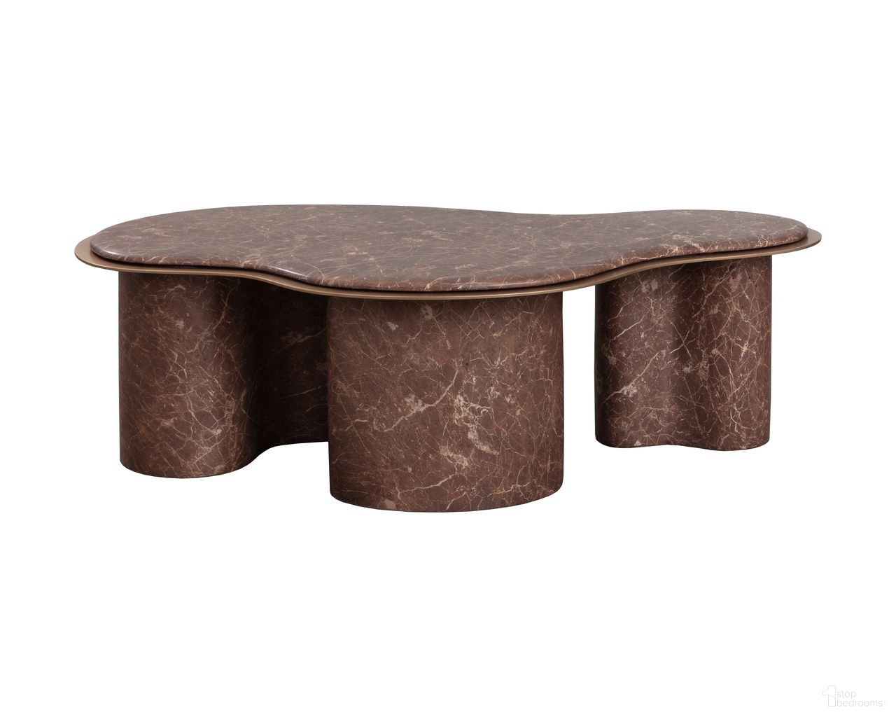 Isola Marble Look Coffee Table In Mocha