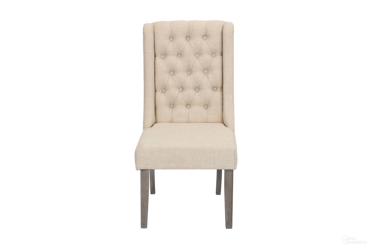 The appearance of Israel Dining Chair with Tufted Seat In Beige Linen and Rustic Gray designed by Best Quality Furniture in the traditional interior design. This beige and rustic gray piece of furniture  was selected by 1StopBedrooms from Israel Collection to add a touch of cosiness and style into your home. Sku: D25-SC1. Material: Wood. Chair Type: Side Chair.