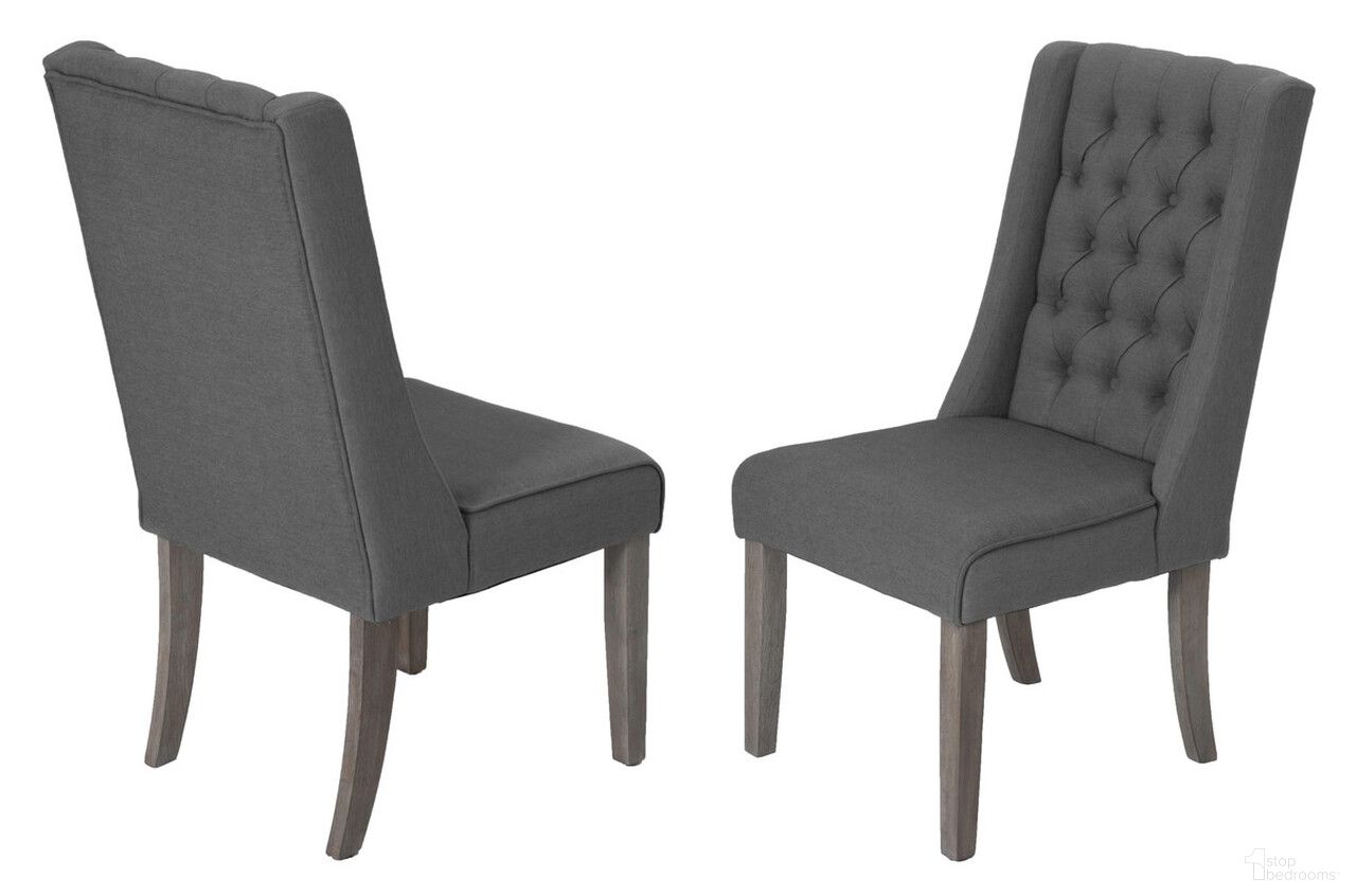 The appearance of Israel Dining Chairs Set of 2 with Tufted Seats In Gray Linen and Rustic Gray designed by Best Quality Furniture in the traditional interior design. This gray and rustic gray piece of furniture  was selected by 1StopBedrooms from Israel Collection to add a touch of cosiness and style into your home. Sku: D26-SC2. Material: Wood. Chair Type: Side Chair.