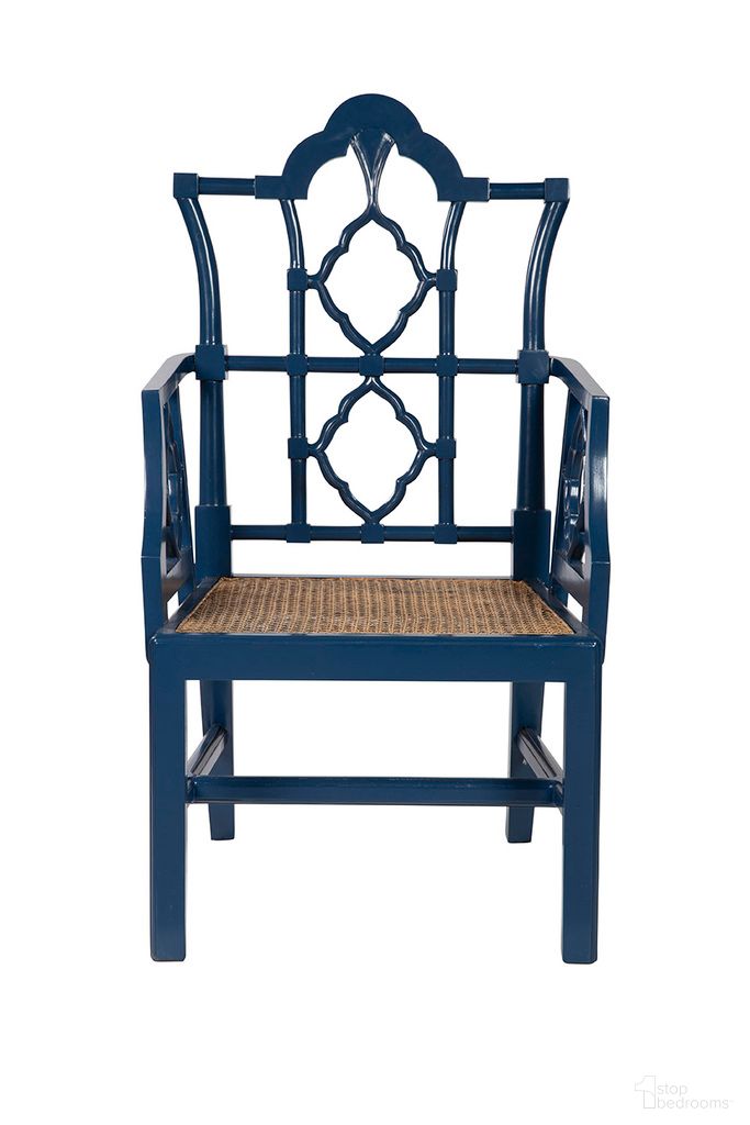 The appearance of Italian Arm Chair In Blue designed by Furniture Classics in the modern / contemporary interior design. This blue piece of furniture  was selected by 1StopBedrooms from Italian Collection to add a touch of cosiness and style into your home. Sku: 1332AZ2. Chair Type: Arm Chair. Material: Cane.