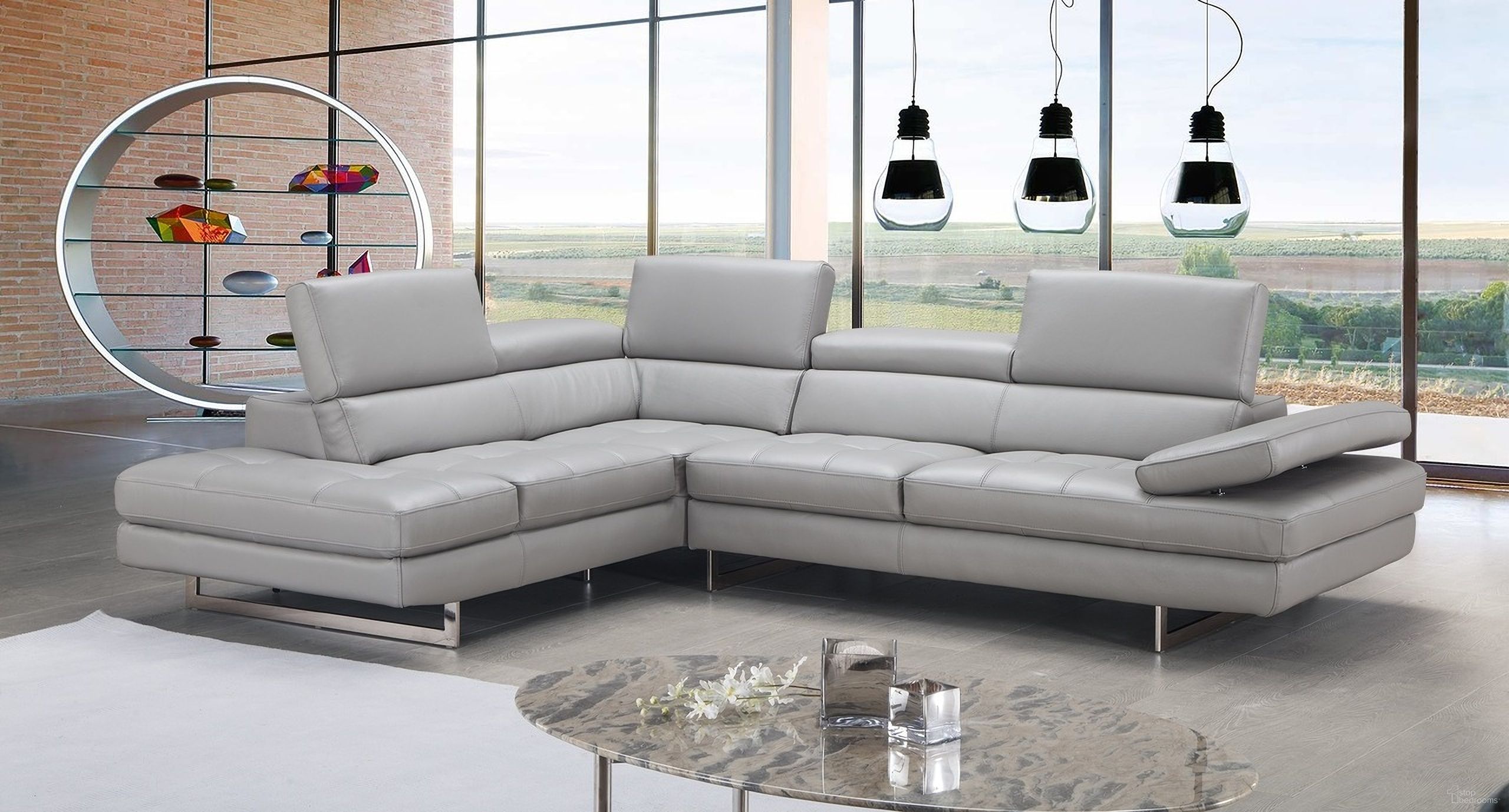 The appearance of Italian Light Gray Leather LAF Sectional designed by J&M in the modern / contemporary interior design. This light gray piece of furniture was selected by 1StopBedrooms from A761 Collection to add a touch of cosiness and style into your home. Sku: 18142-LHFC. Material: Leather. Layout: L-Shape. Orientation: LAF.