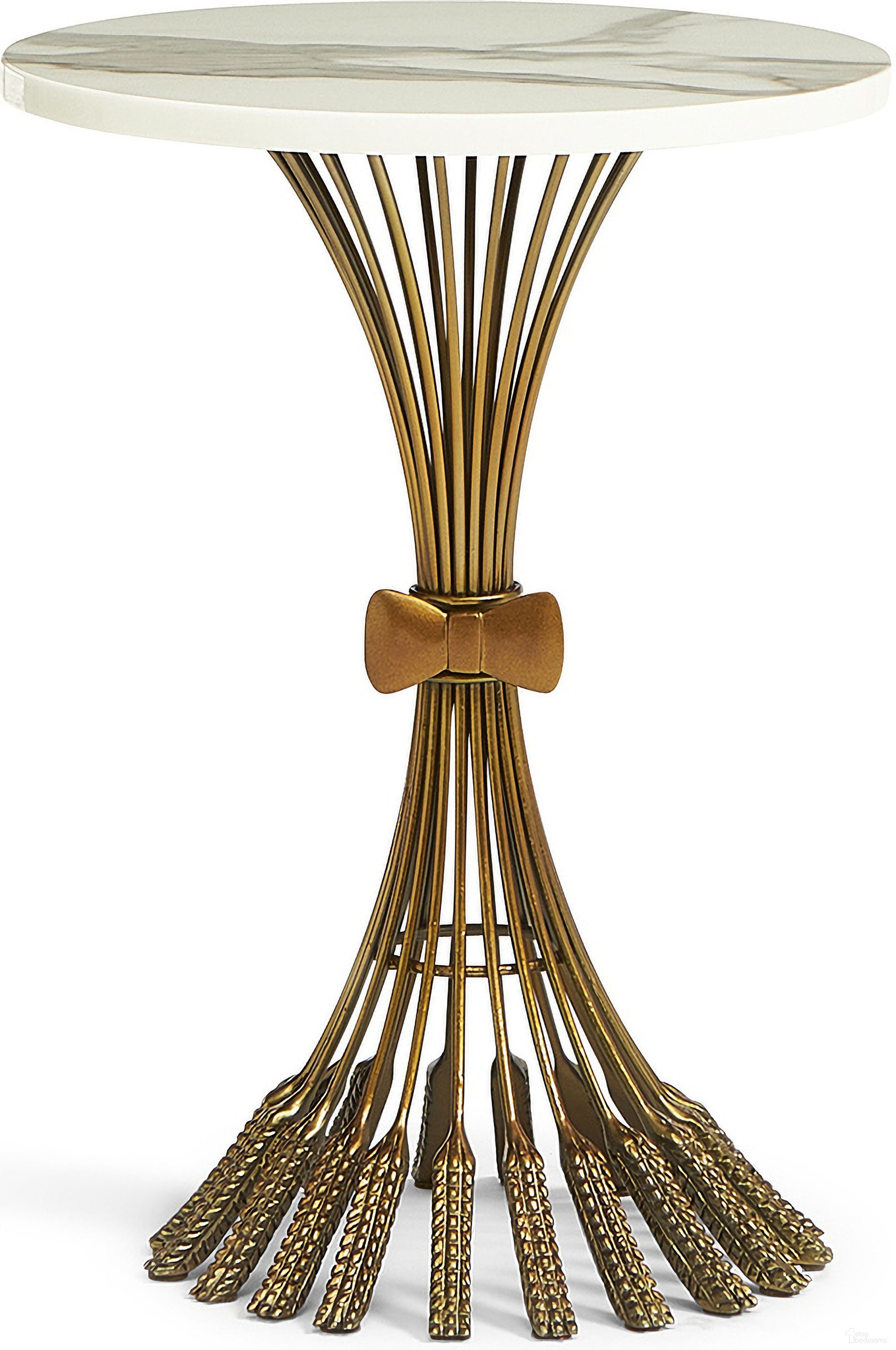 The appearance of Itzel Martini Table In Antique Brass and White designed by Maitland-Smith in the modern / contemporary interior design. This antique brass/white piece of furniture  was selected by 1StopBedrooms from Maitland Smith Collection to add a touch of cosiness and style into your home. Sku: CJ8369-30. Material: Brass.