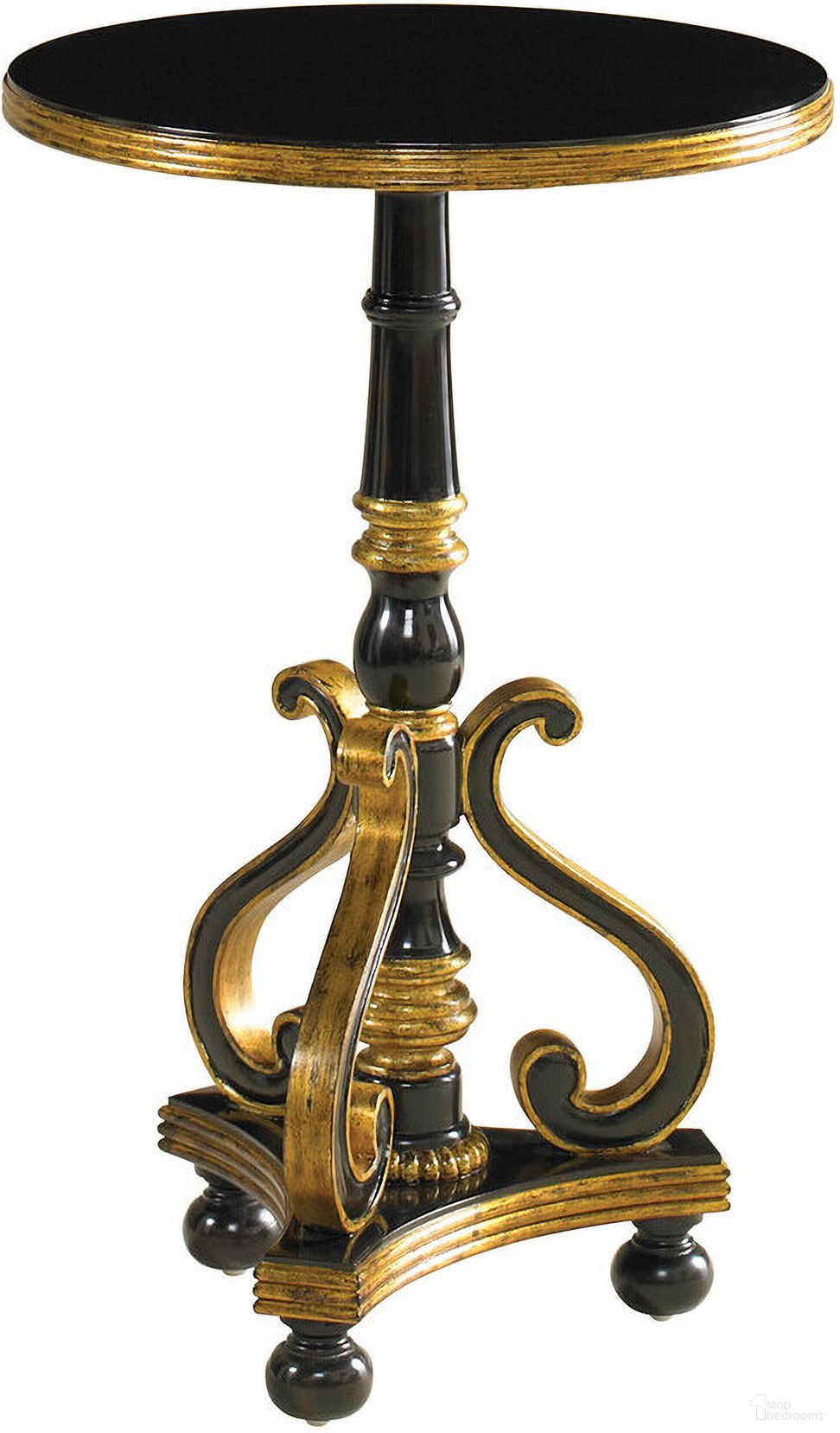 Ivan Occasional Table In Ebony and Gold