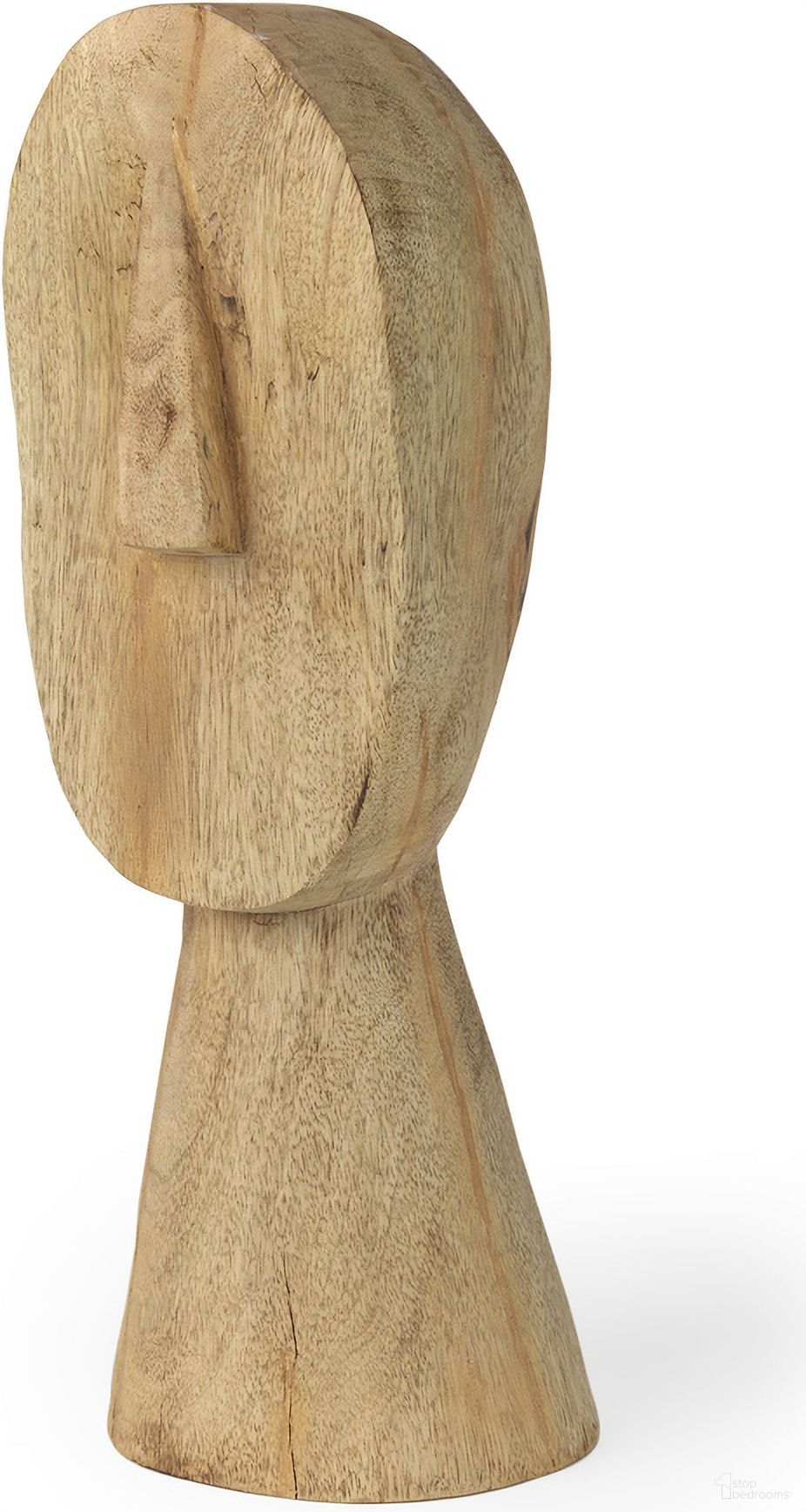 Ivan Wooden Head Large Sculpture In Light Brown