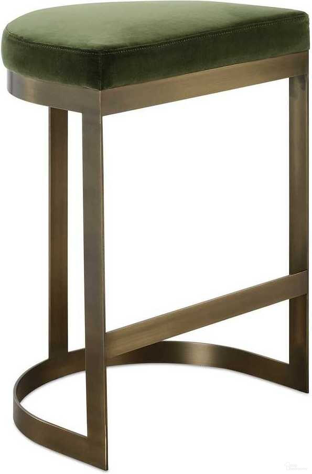 The appearance of Ivanna Brass Moss Counter Stool In Gold and Green designed by Uttermost in the modern / contemporary interior design. This gold and green piece of furniture  was selected by 1StopBedrooms from Ivanna Collection to add a touch of cosiness and style into your home. Sku: 23869. Material: Metal.