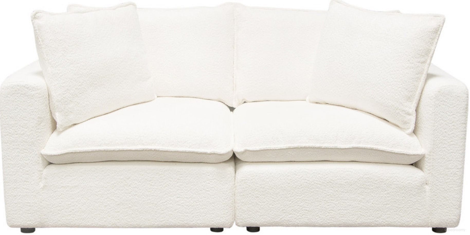 The appearance of Ivy 2-Piece Modular Sofa In White Faux Shearling With Feather Down Seating designed by Diamond Sofa in the modern / contemporary interior design. This white piece of furniture  was selected by 1StopBedrooms from Ivy Collection to add a touch of cosiness and style into your home. Sku: IVYSCWH;IVYSCWH. Material: Fabric.