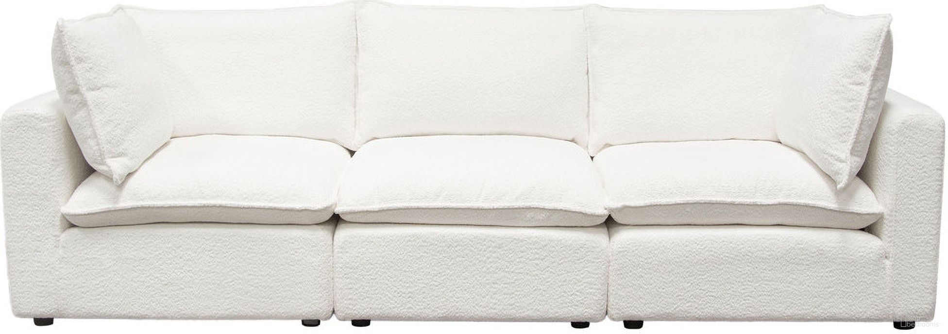 The appearance of Ivy 3-Piece Modular Sofa In White Faux Shearling With Feather Down Seating designed by Diamond Sofa in the modern / contemporary interior design. This white piece of furniture was selected by 1StopBedrooms from Ivy Collection to add a touch of cosiness and style into your home. Sku: IVYSCWH;IVYACWH;IVYSCWH. Material: Fabric.
