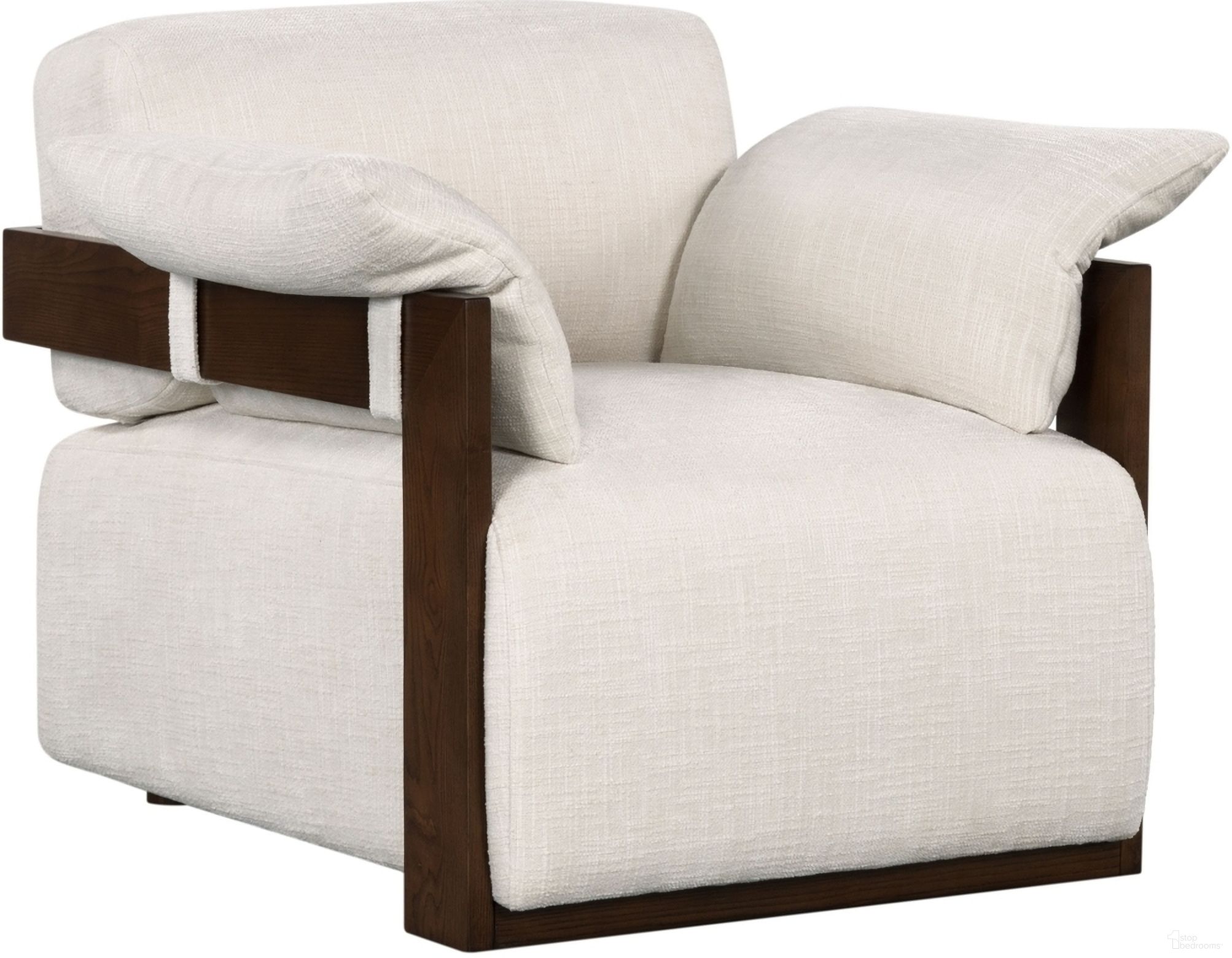 The appearance of Ivybella Accent Chair In Ivory and Dark Brown designed by Safavieh Couture in the modern / contemporary interior design. This ivory and dark brown piece of furniture  was selected by 1StopBedrooms from Ivybella Collection to add a touch of cosiness and style into your home. Sku: SFV7515A. Material: Wood.