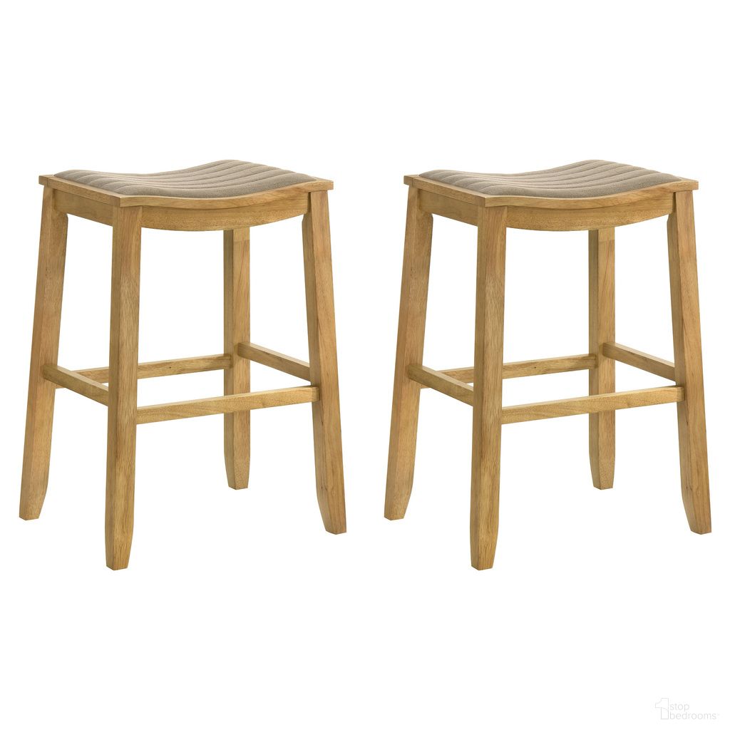 Iyani Bar Height Bar Stool Set of 2 In Amber Glow and Twilight Taupe