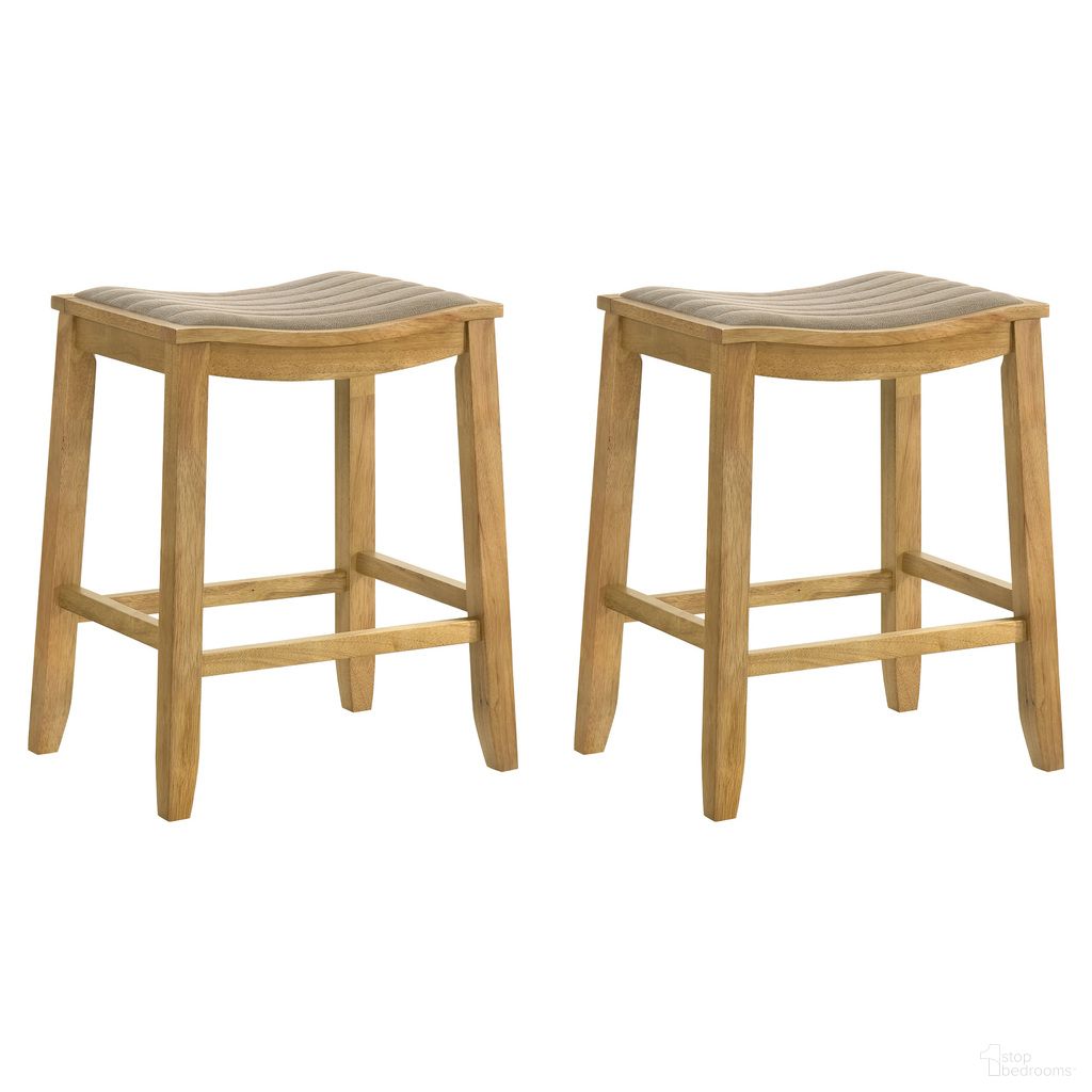 Iyani Counter Height Bar Stool Set of 2 In Amber Glow and Twilight Taupe
