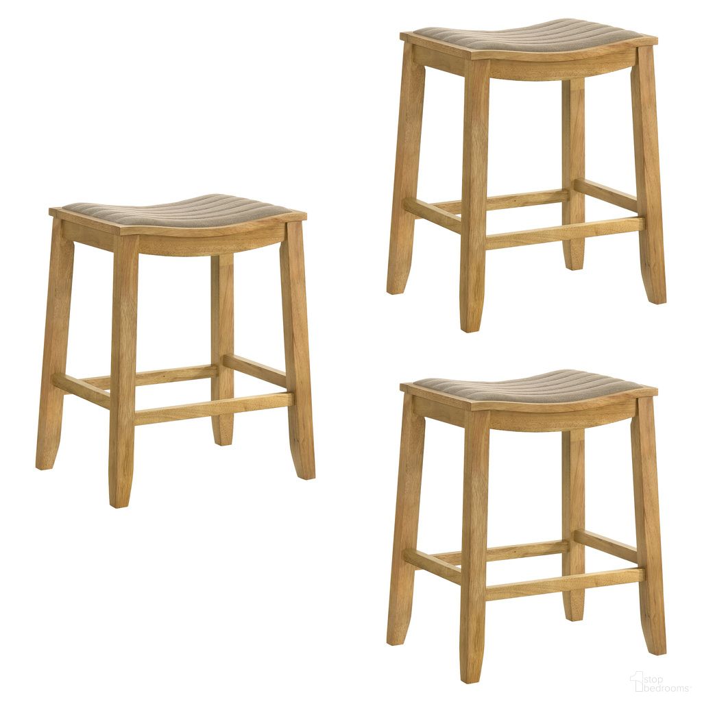 Iyani Counter Height Bar Stool Set of 3 In Amber Glow and Twilight Taupe
