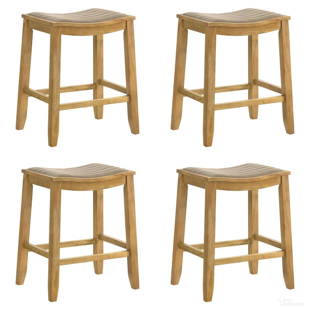 Iyani Counter Height Bar Stool Set of 4 In Amber Glow and Twilight Taupe