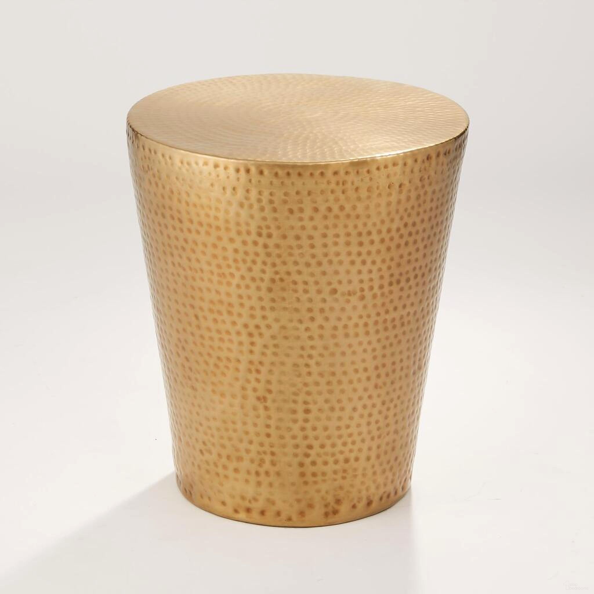 Izmir Hammered Side Table In Antique Brass