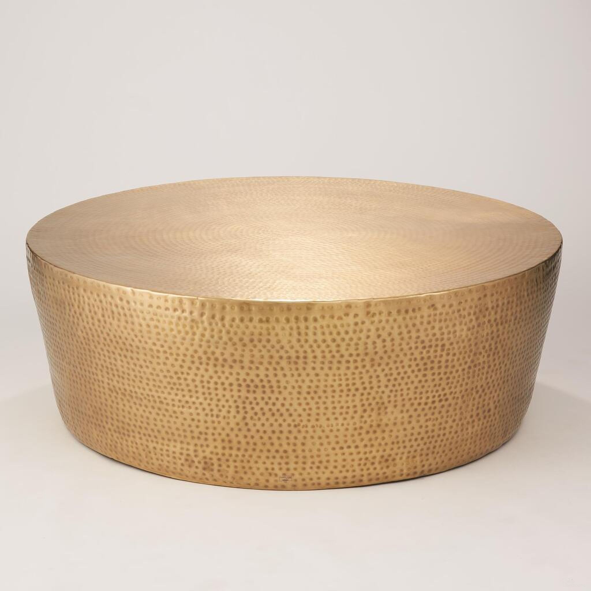 Izmir Large Hammered Cocktail Table In Antique Brass